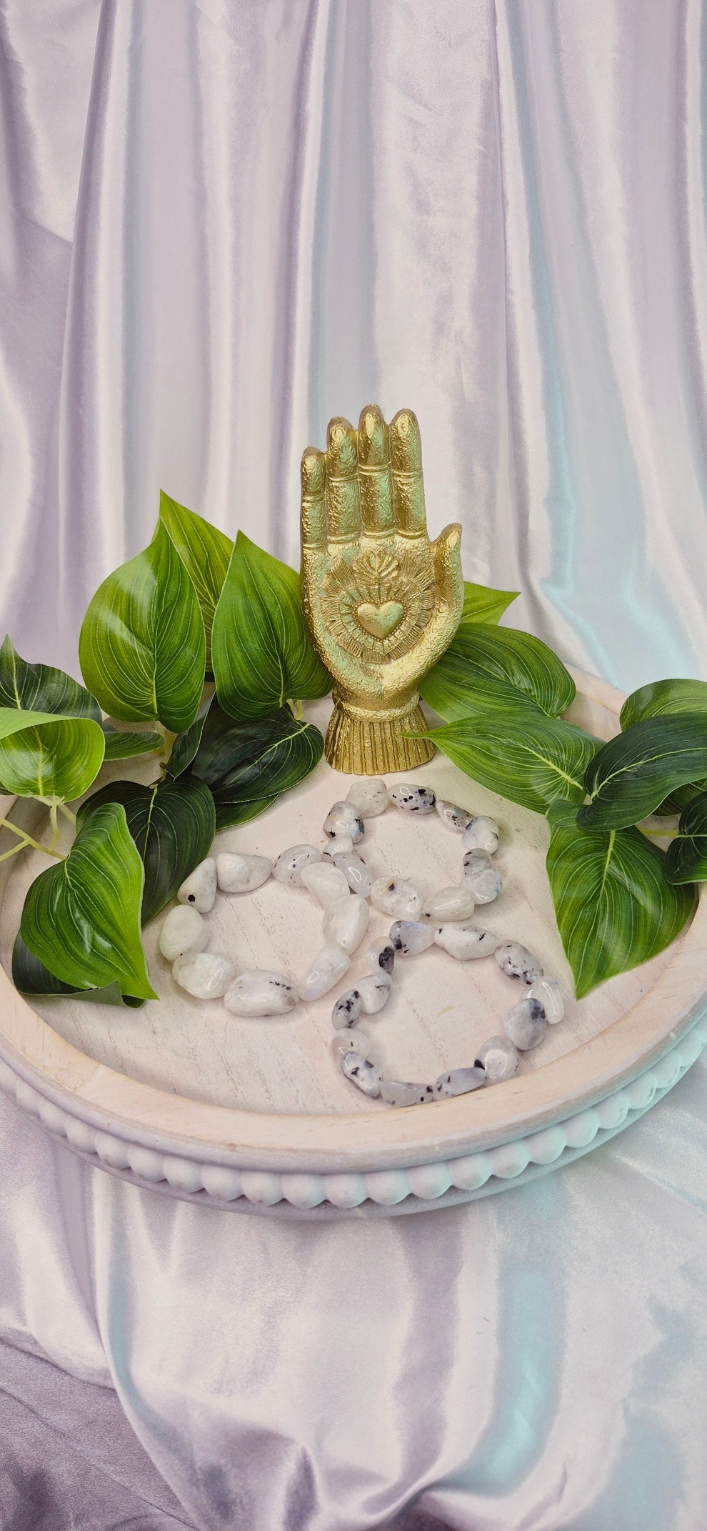 Rainbow Moonstone Tumbled Beaded Bracelet