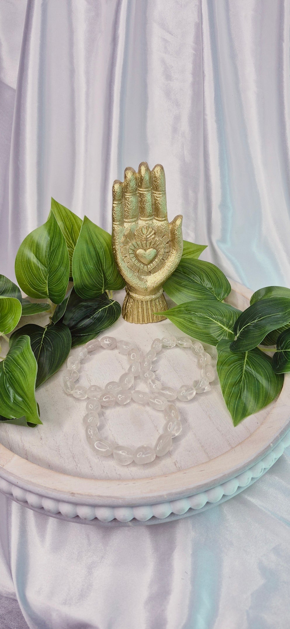 Clear Quartz Tumbled Beaded Bracelet