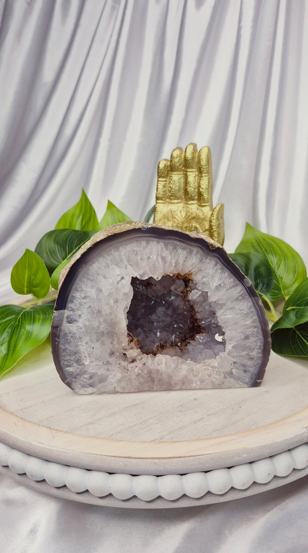 Statement Piece Polished Druzy Agate Geode