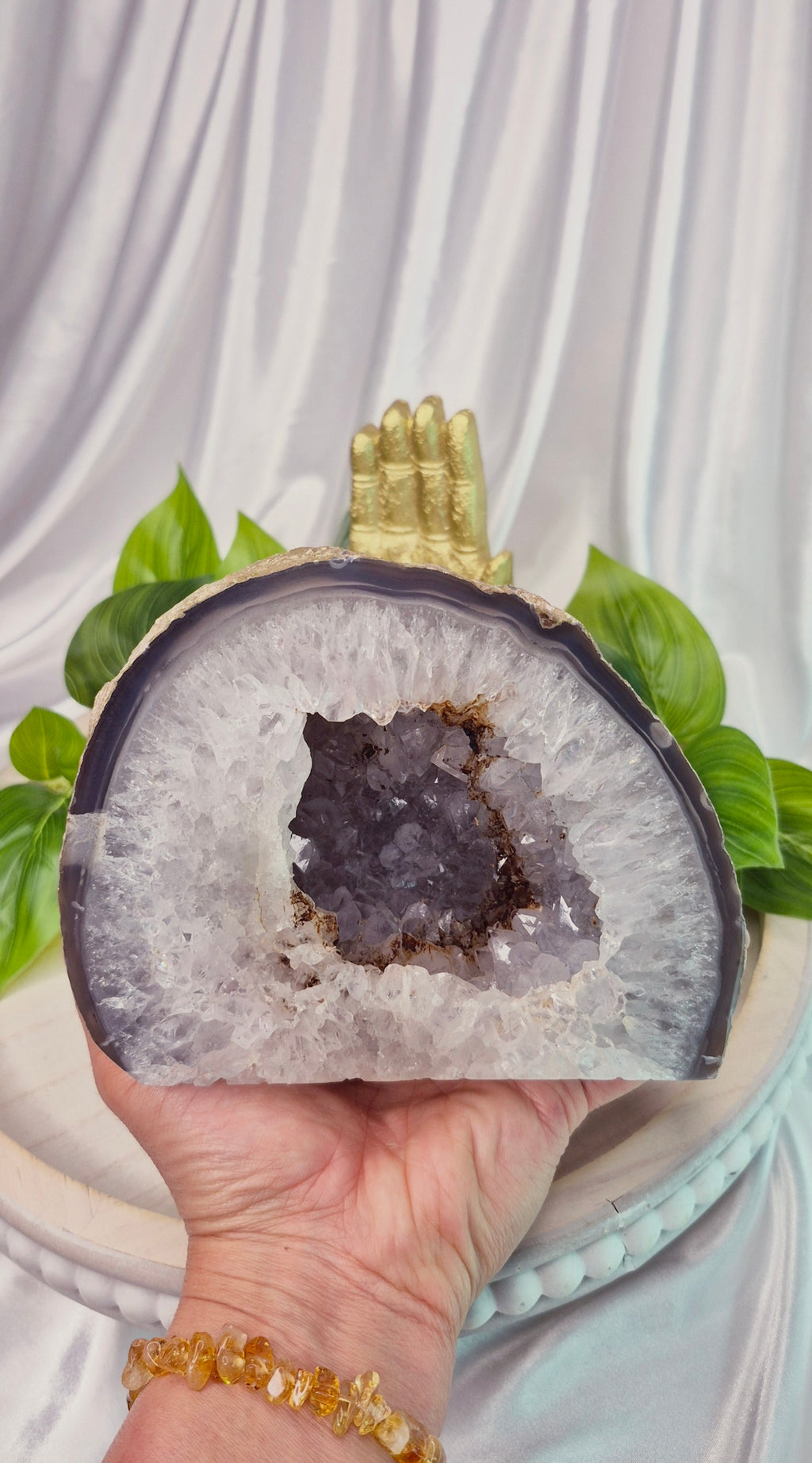Statement Piece Polished Druzy Agate Geode