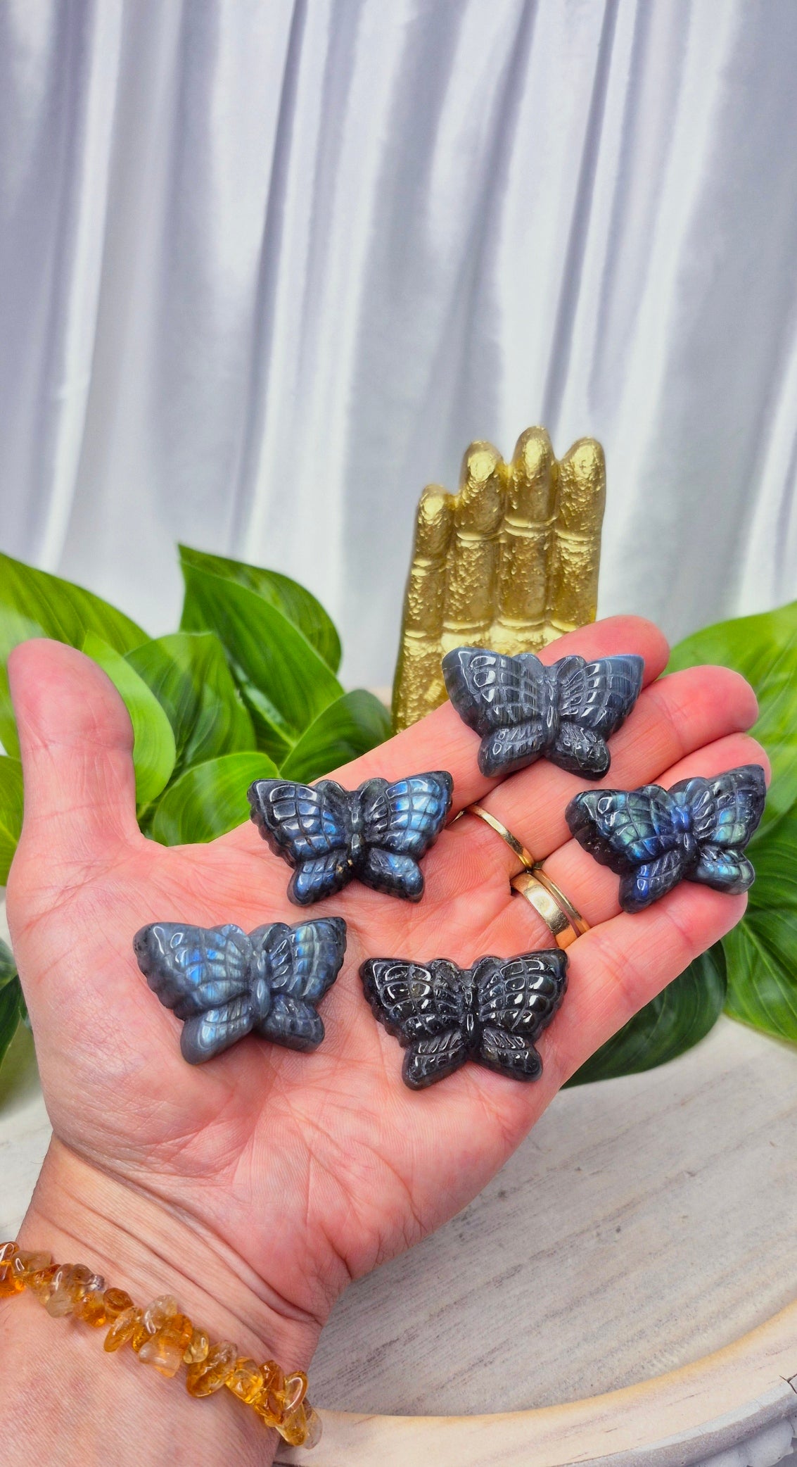 Labradorite Butterfly carving