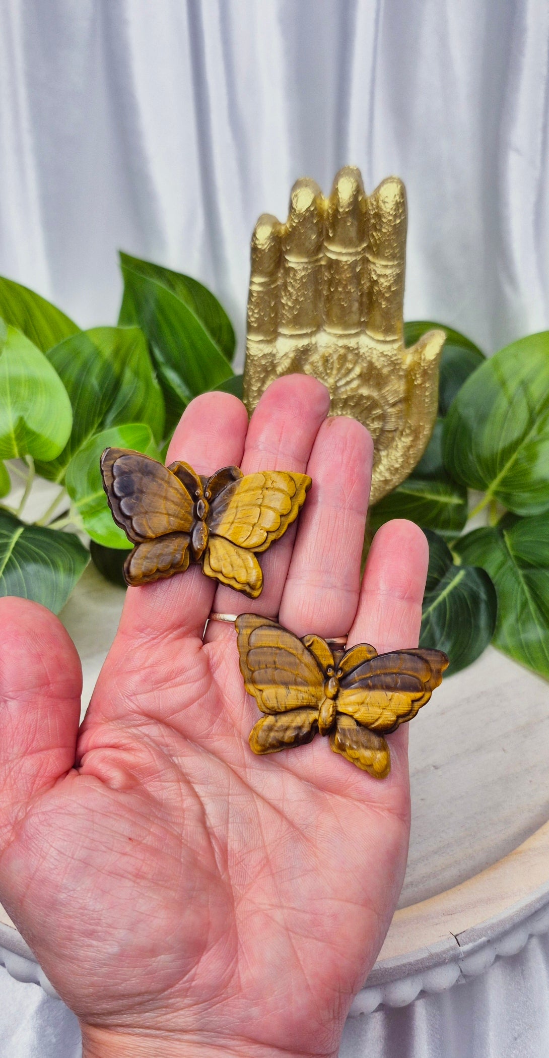 Tigers Eye Butterfly Carving