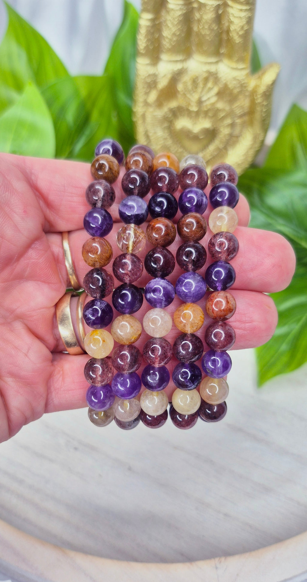 Premium Edition Rainbow Quartz Beaded Bracelet