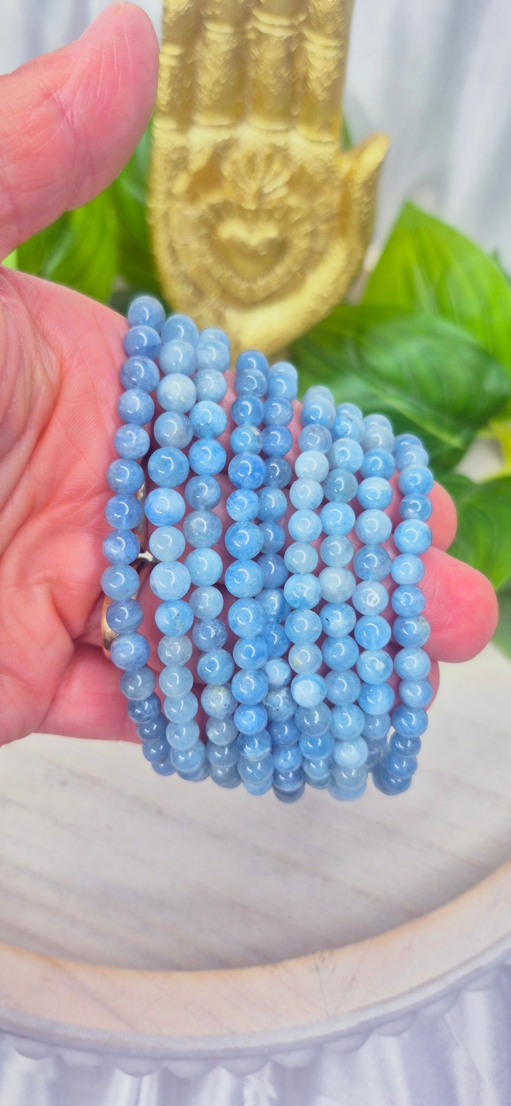 Premium Edition High-Grade Aquamarine Beaded Bracelet