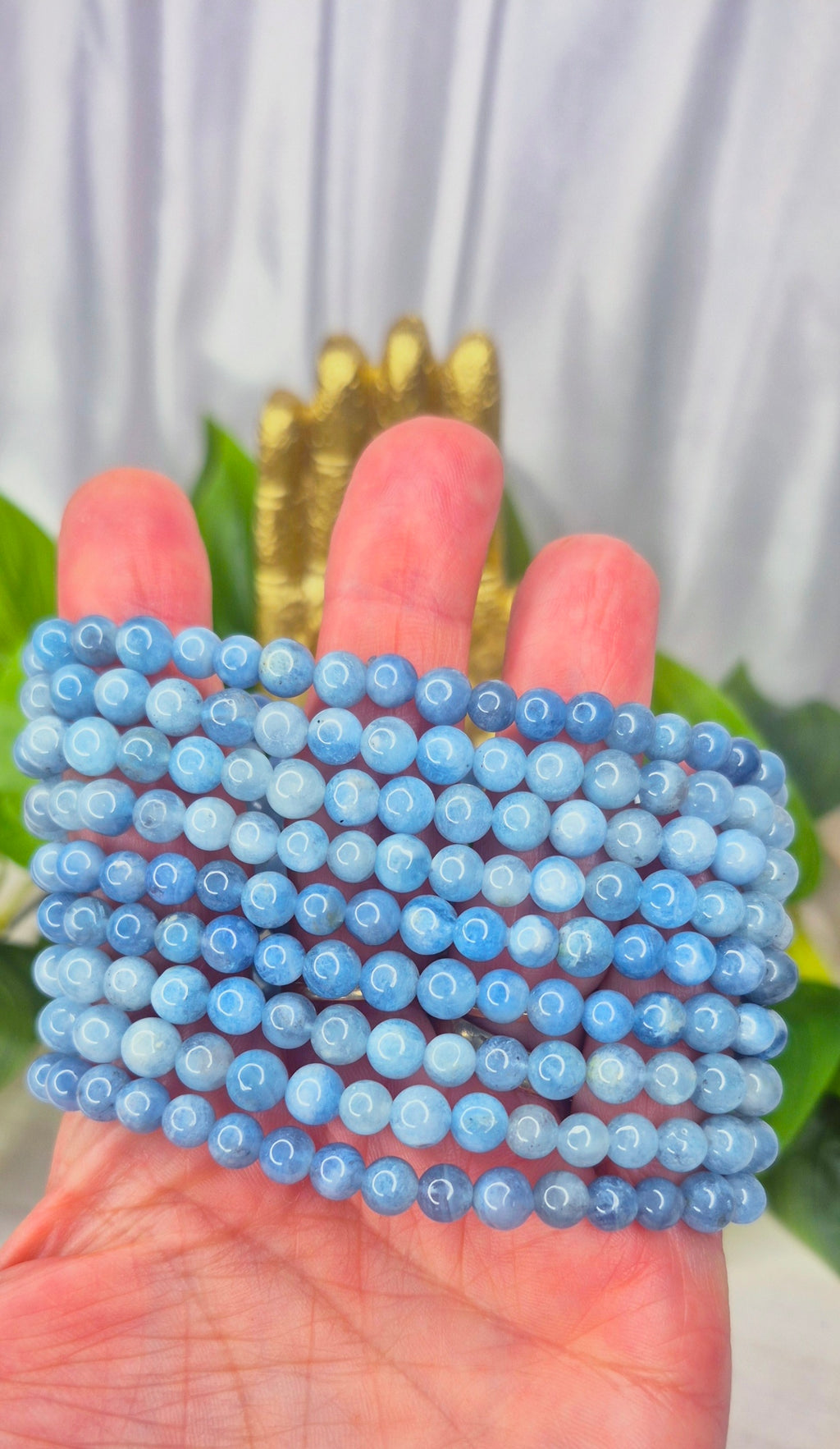 Premium Edition High-Grade Aquamarine Beaded Bracelet