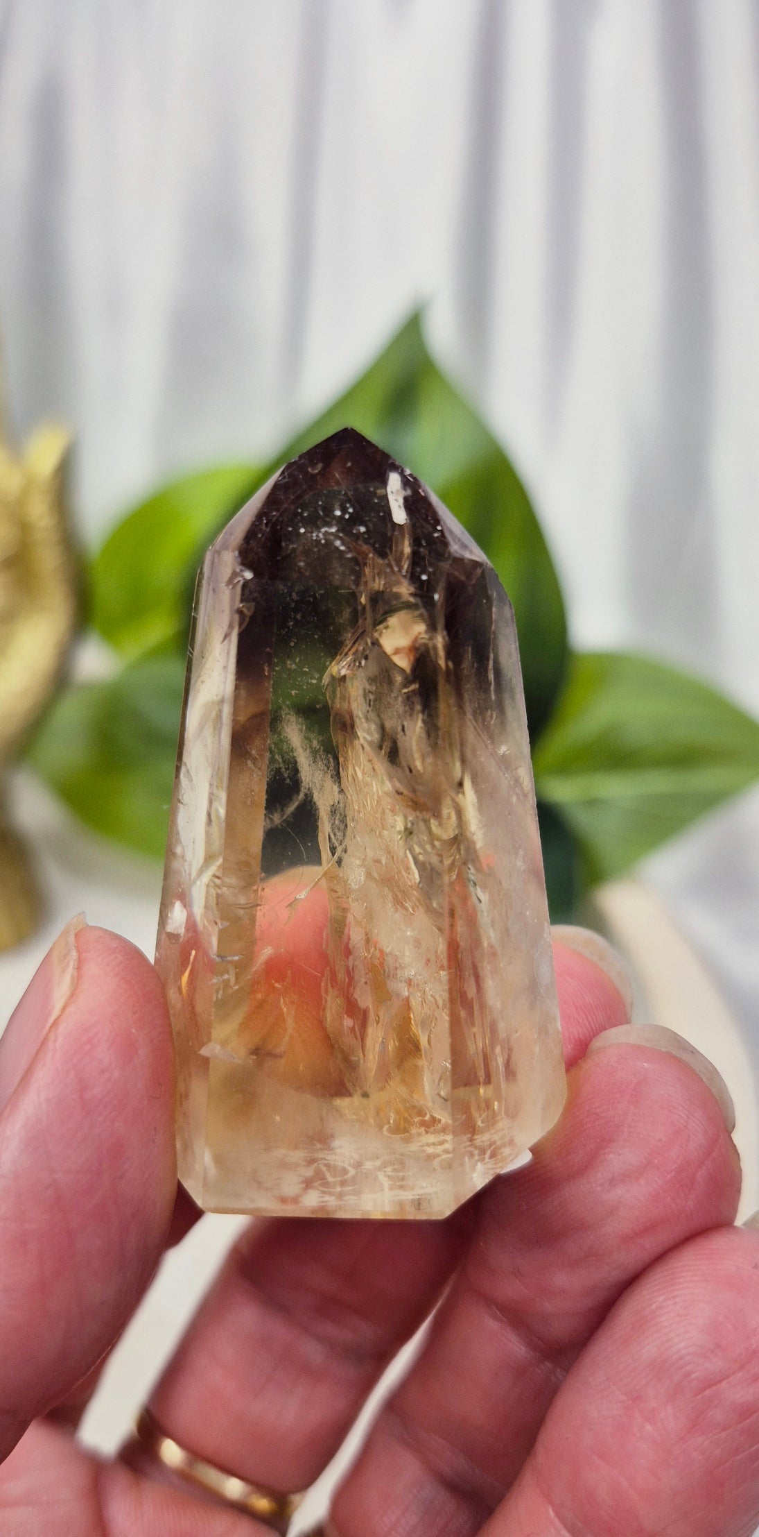 Genuine Smokey Citrine Quartz Tower (Natural, Untreated)