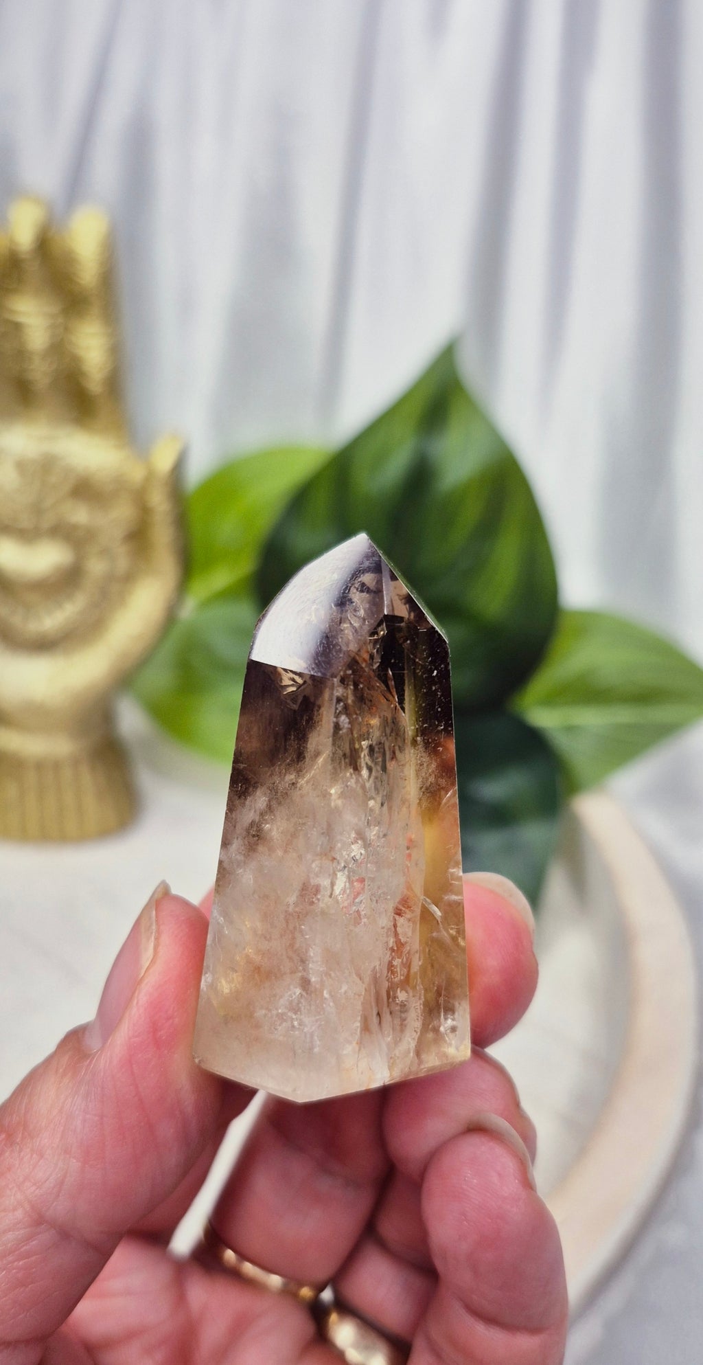 Genuine Smokey Citrine Quartz Tower (Natural, Untreated)