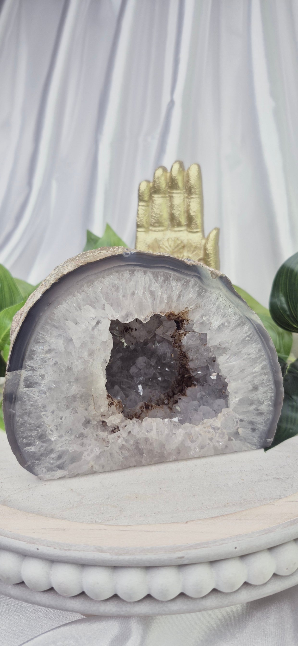 Statement Piece Polished Druzy Agate Geode