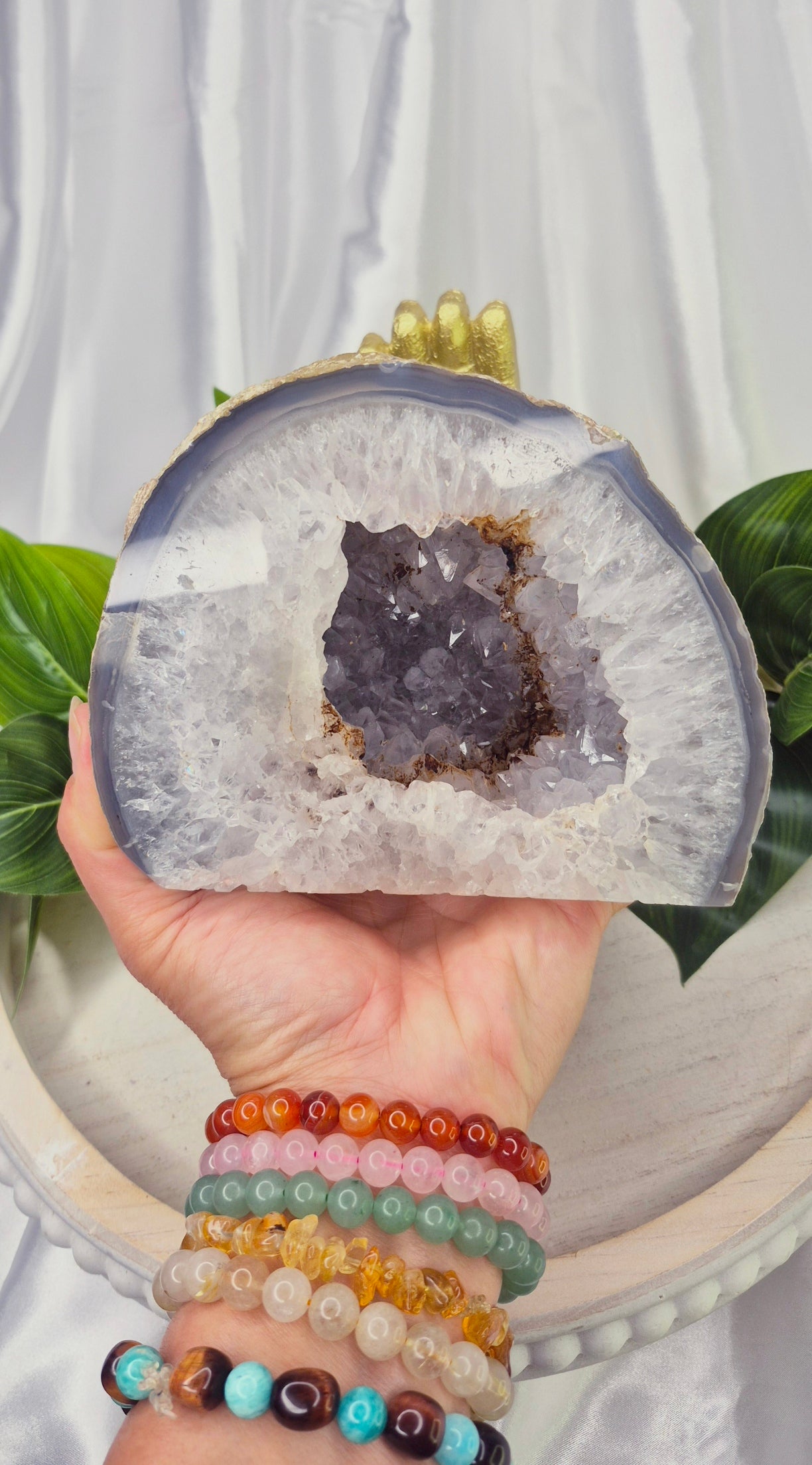 Statement Piece Polished Druzy Agate Geode