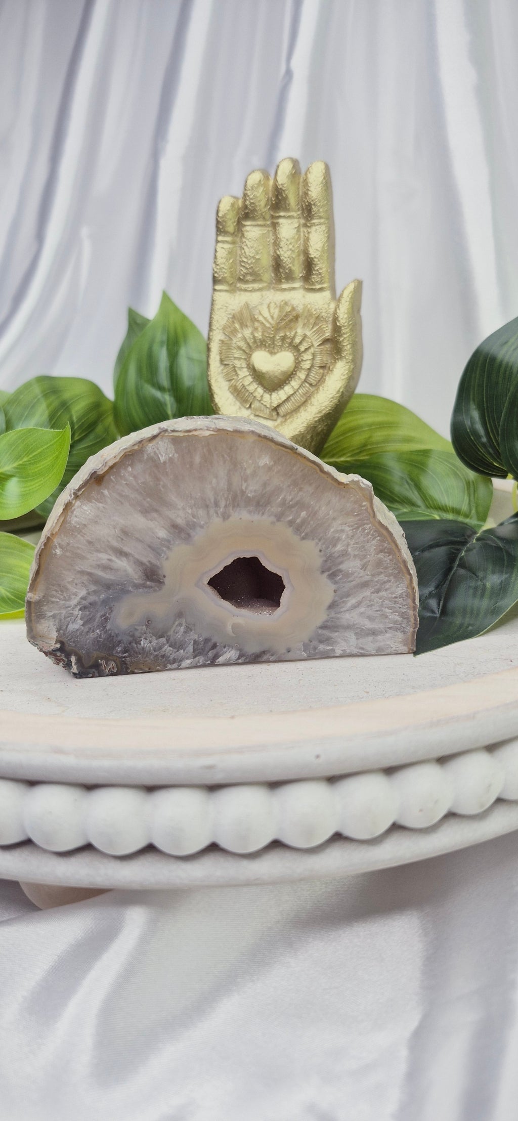 Polished Druzy Agate Geode