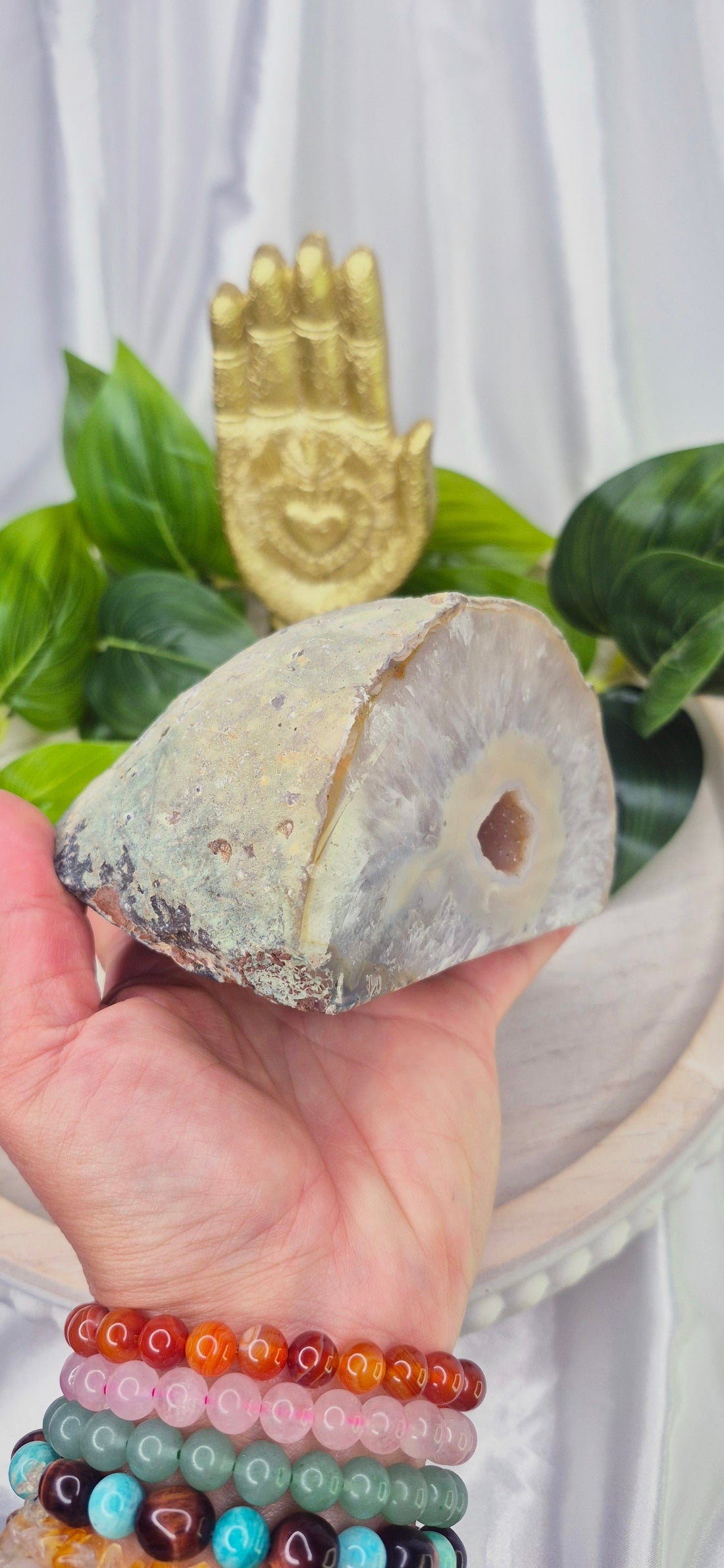 Polished Druzy Agate Geode