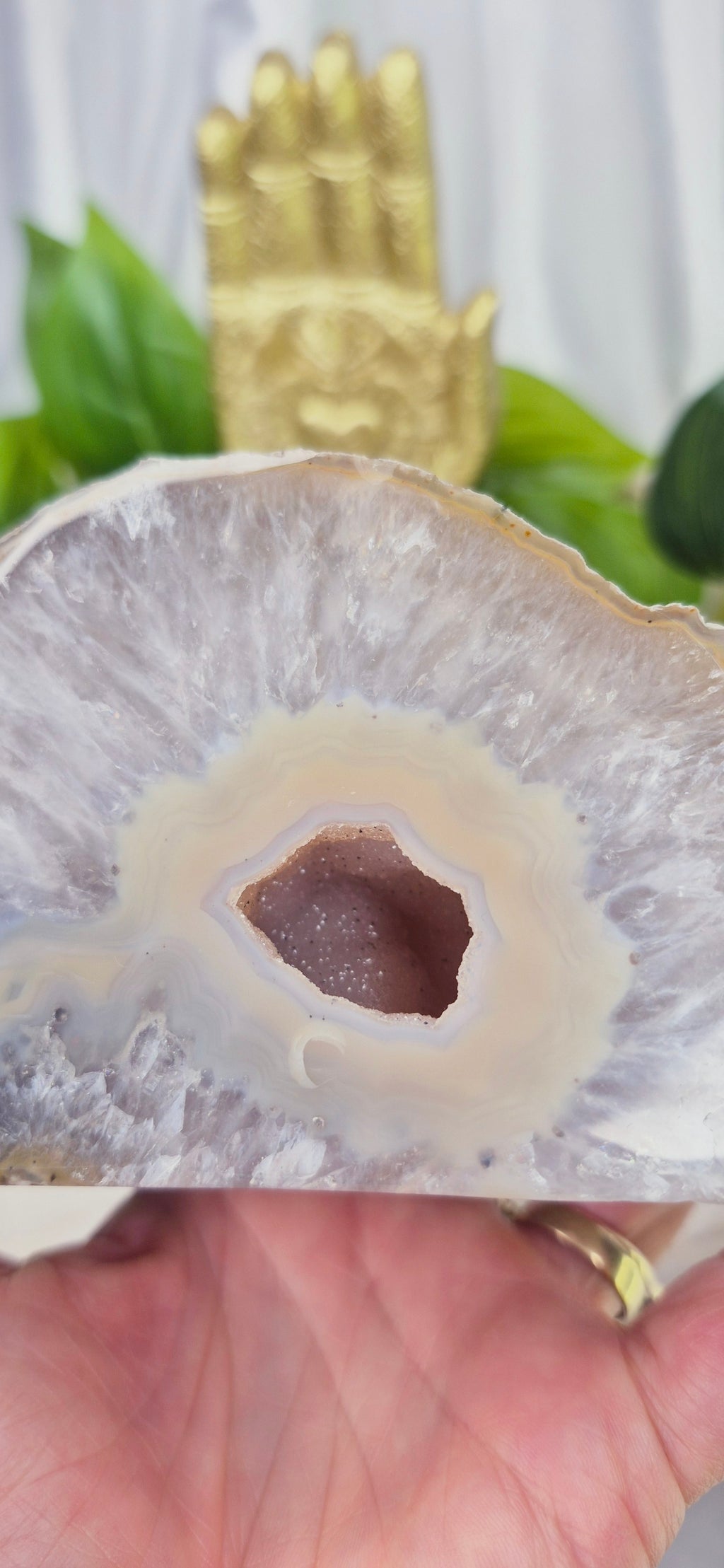Polished Druzy Agate Geode