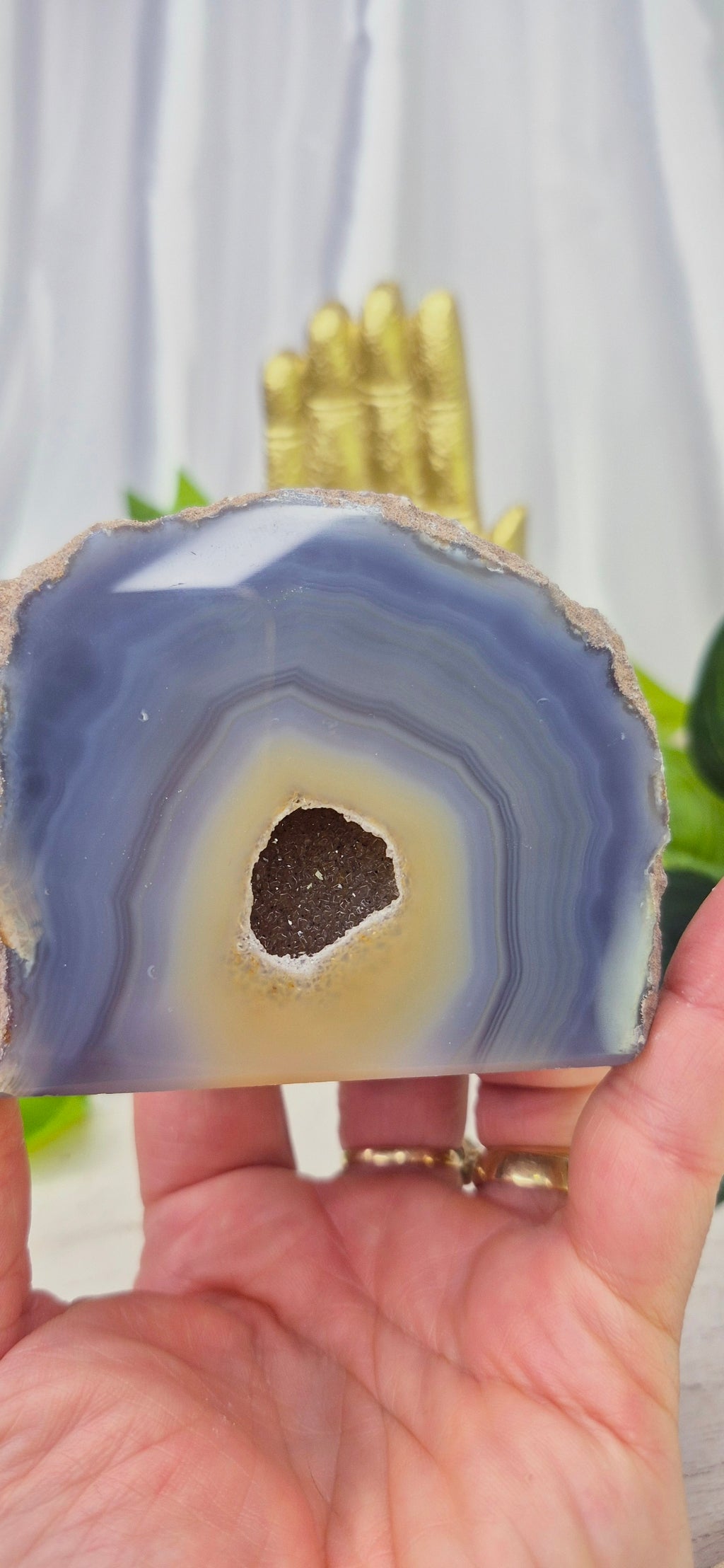 Polished Druzy Agate Geode