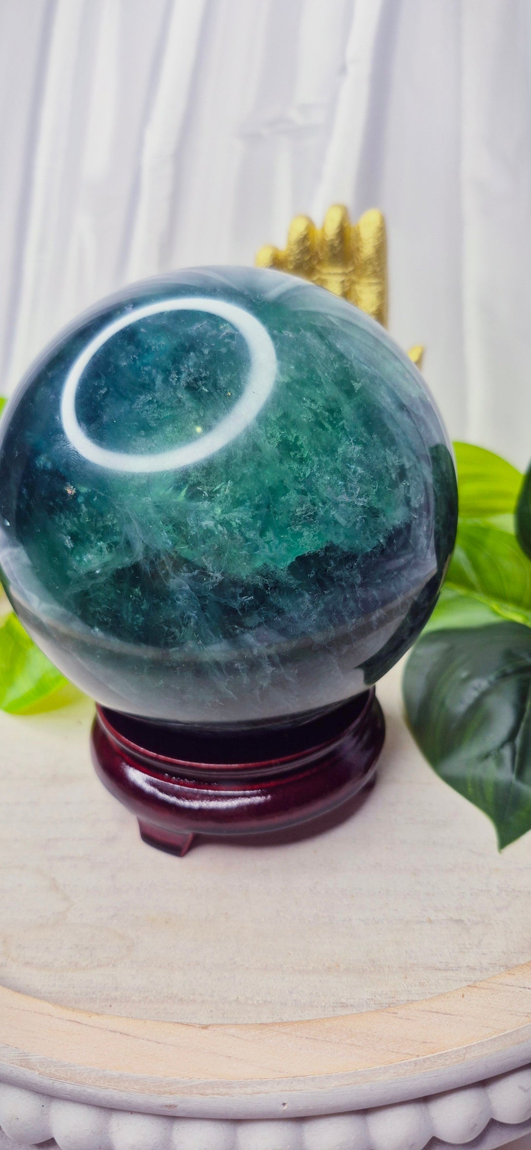 Statement Piece - XL Green Fluorite Polished Sphere