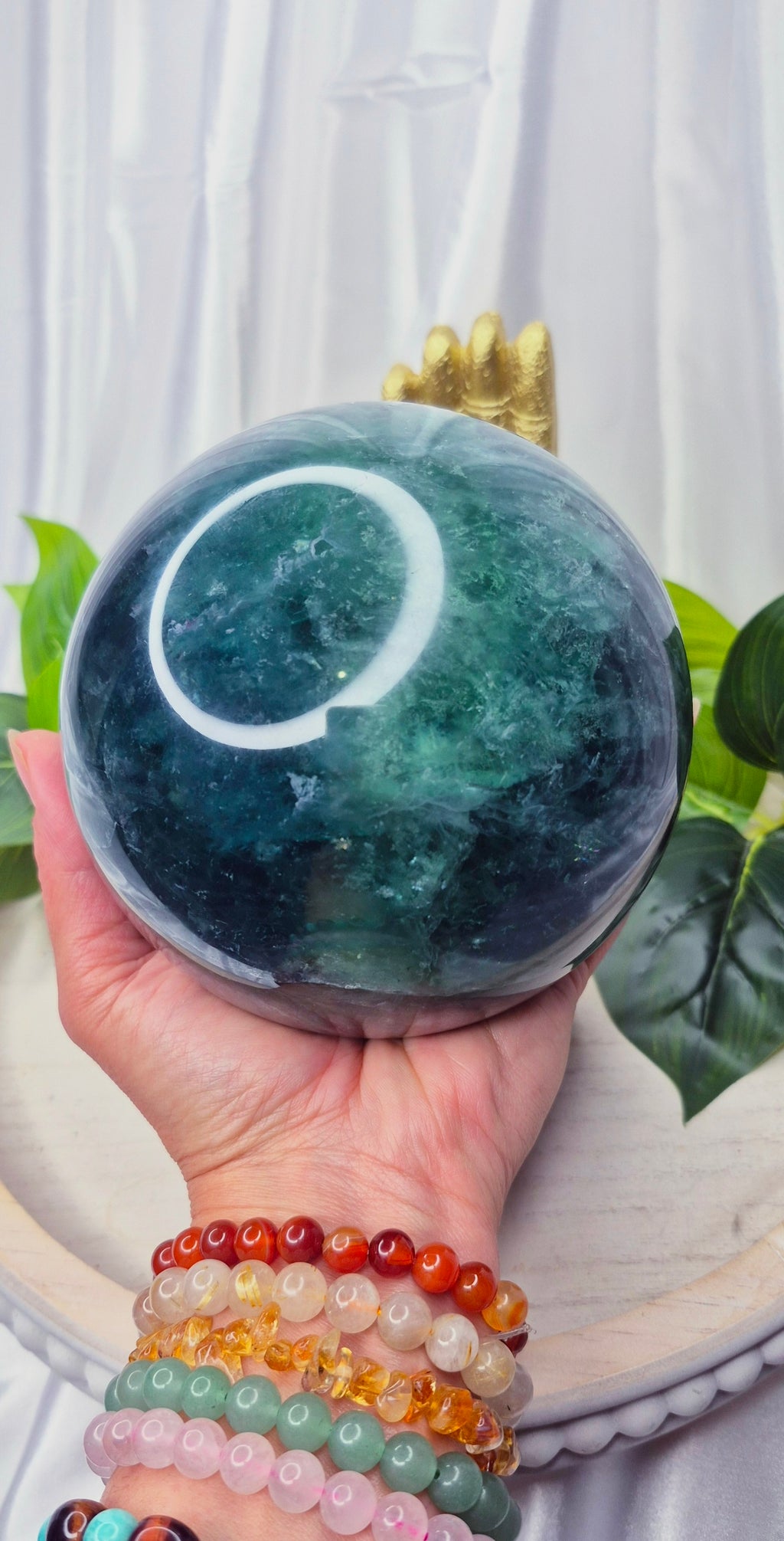 Statement Piece - XL Green Fluorite Polished Sphere