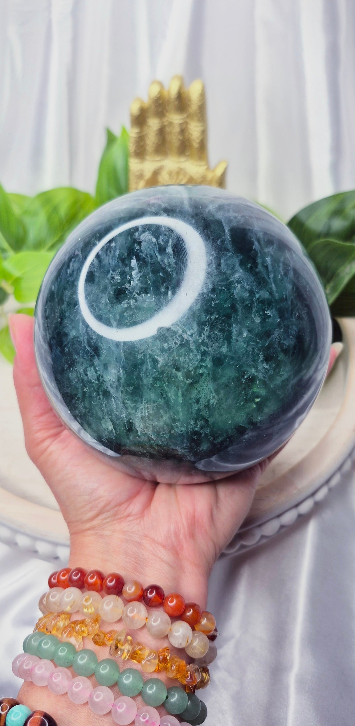 Statement Piece - XL Green Fluorite Polished Sphere