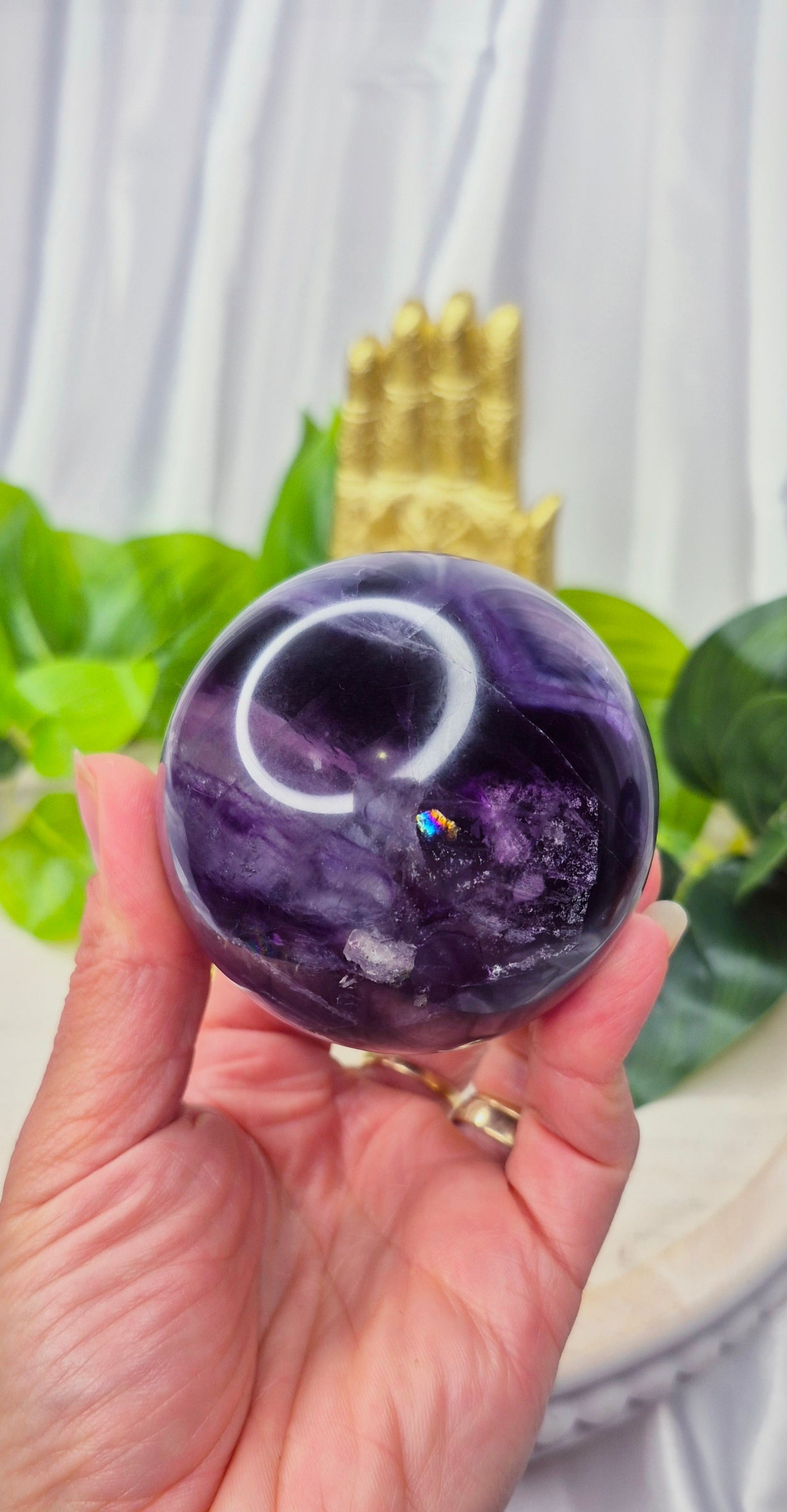 Rainbow Fluorite polished Sphere