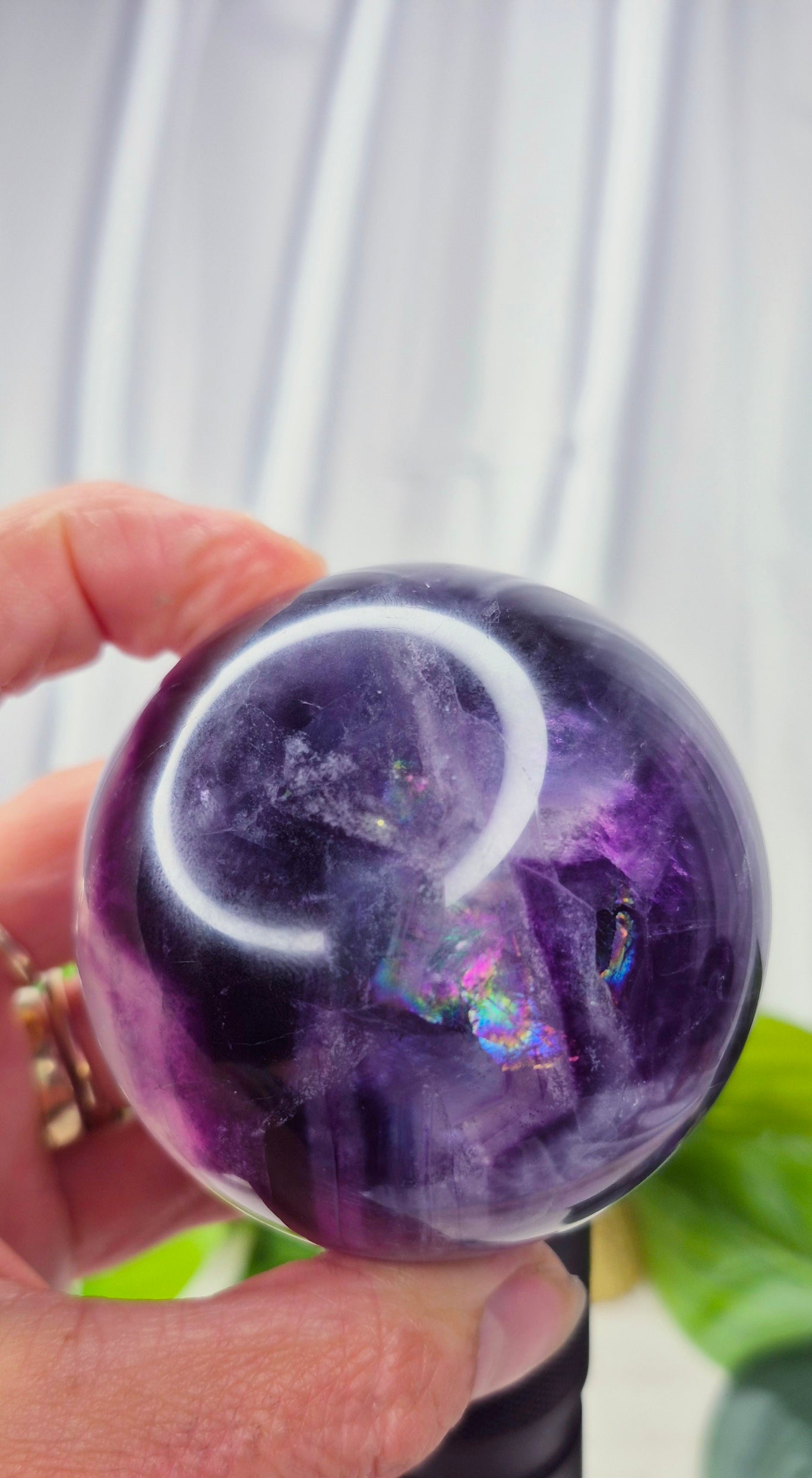 Rainbow Fluorite polished Sphere