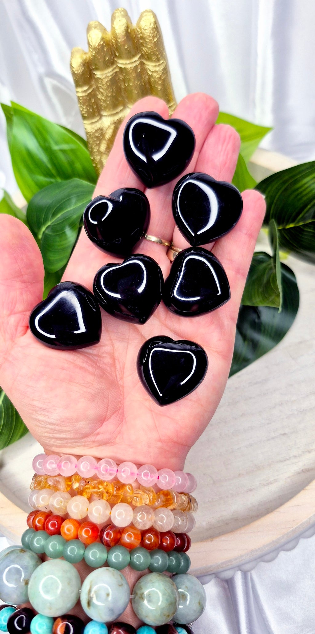 Black Obsidian High Polished Heart Carvings