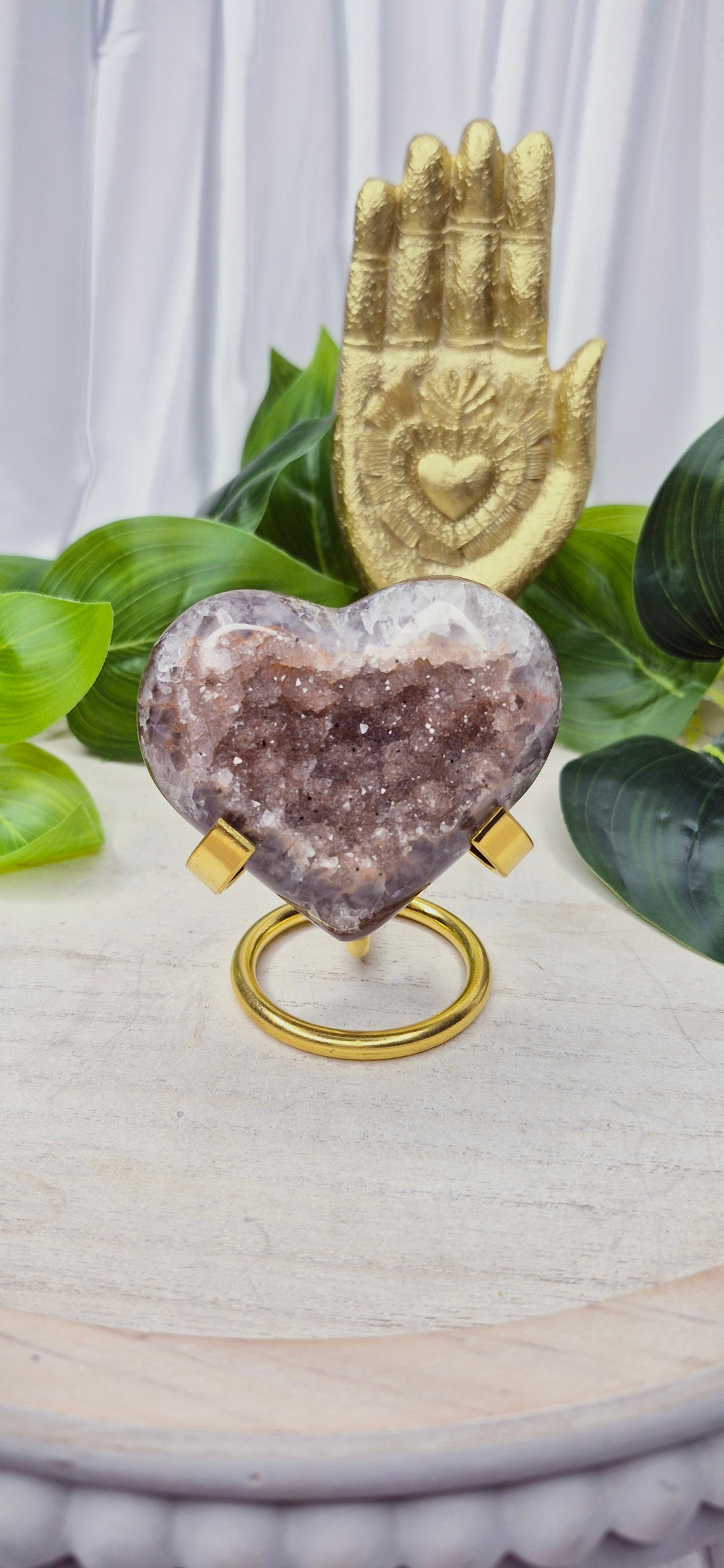 Rainbow Amethyst Heart  #A1