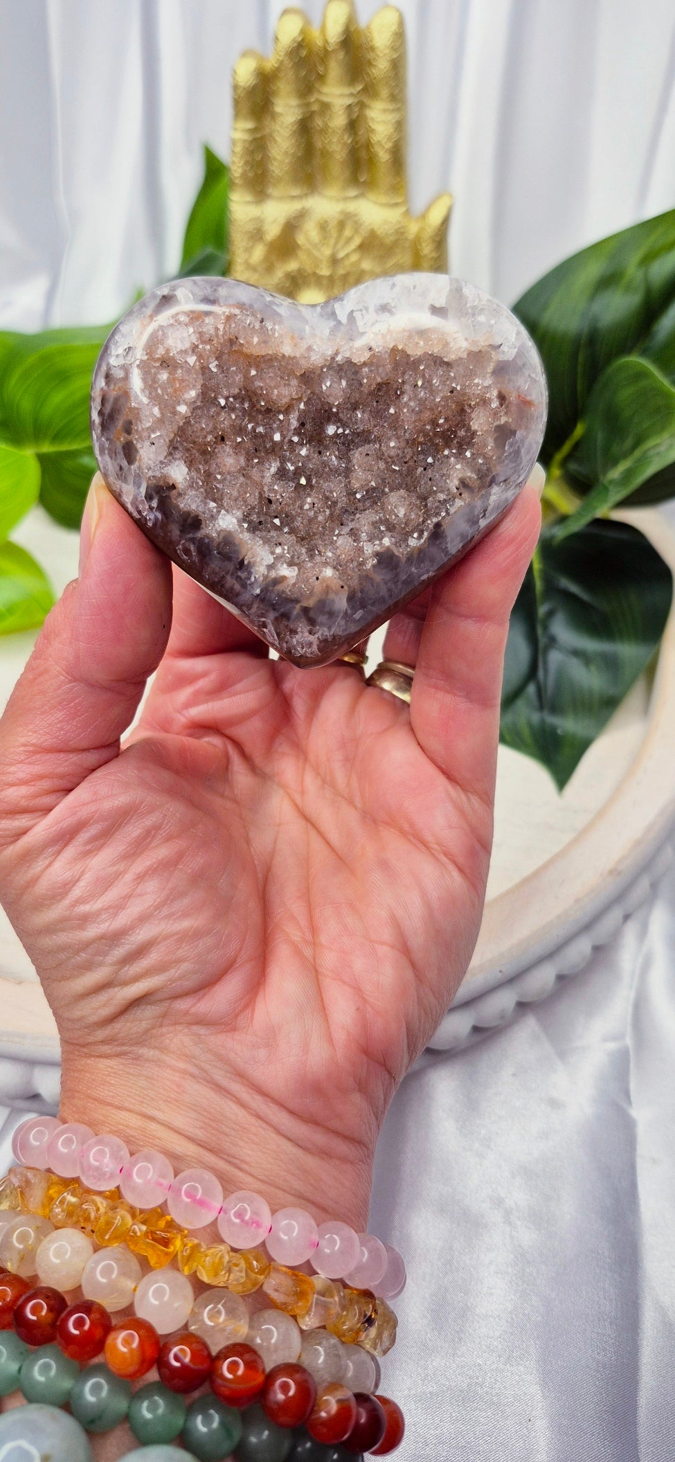 Rainbow Amethyst Heart  #A1