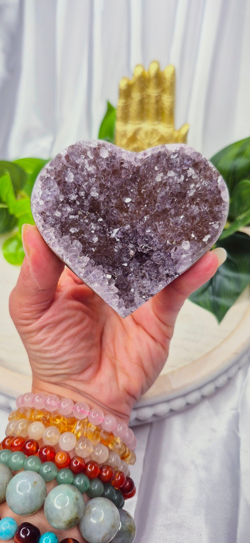 Rainbow Amethyst Heart  #A2