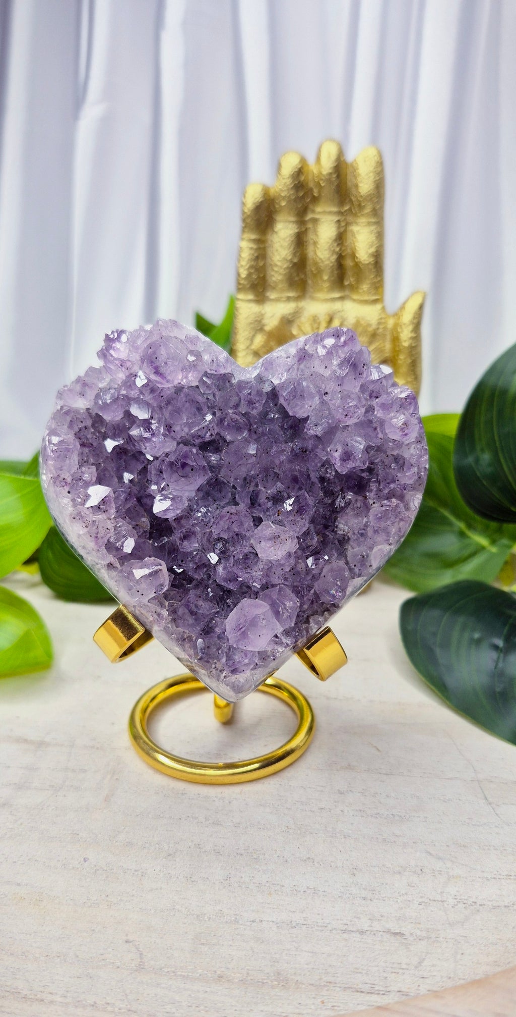 Amethyst Cluster Heart Carving