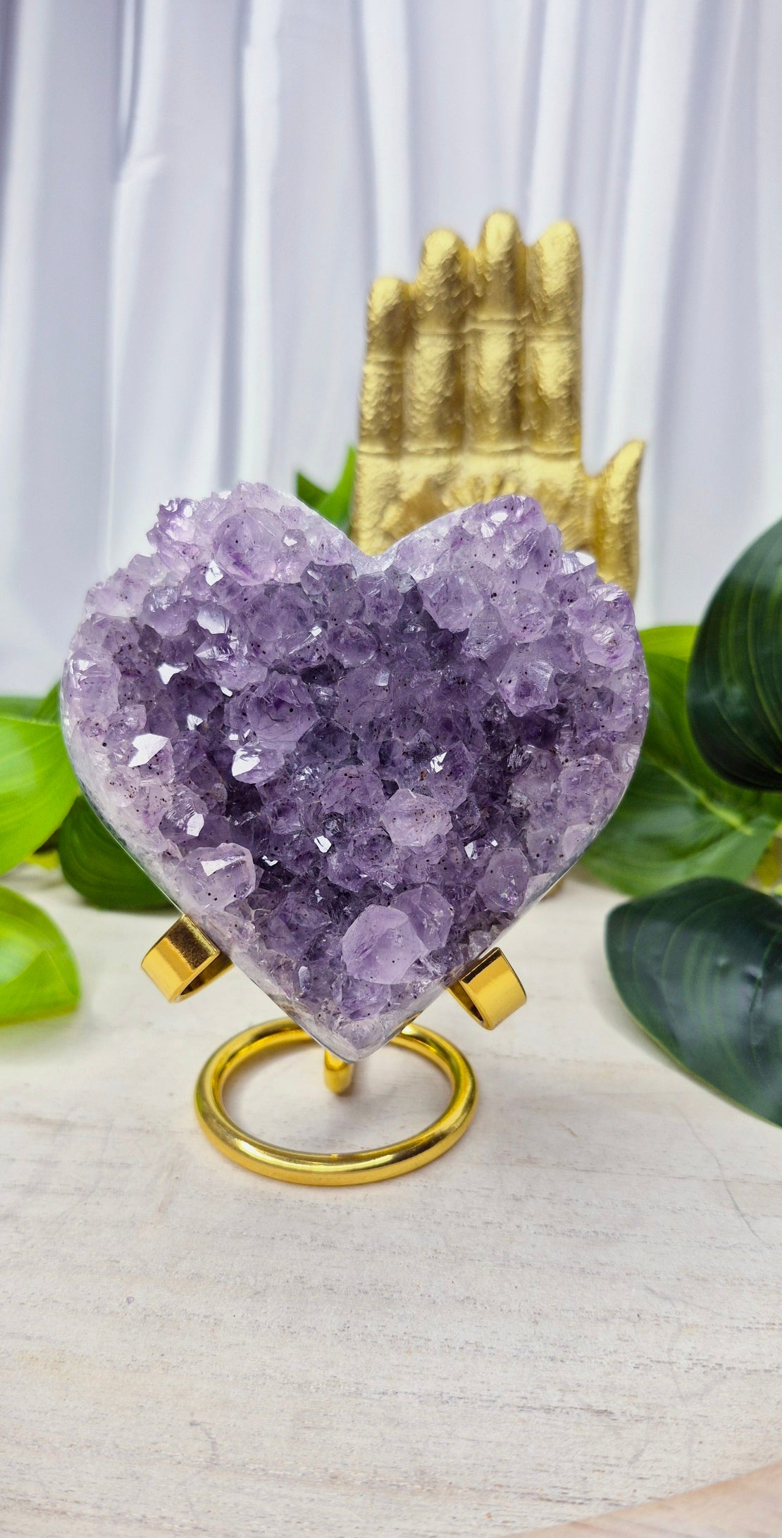 Amethyst Cluster Heart Carving