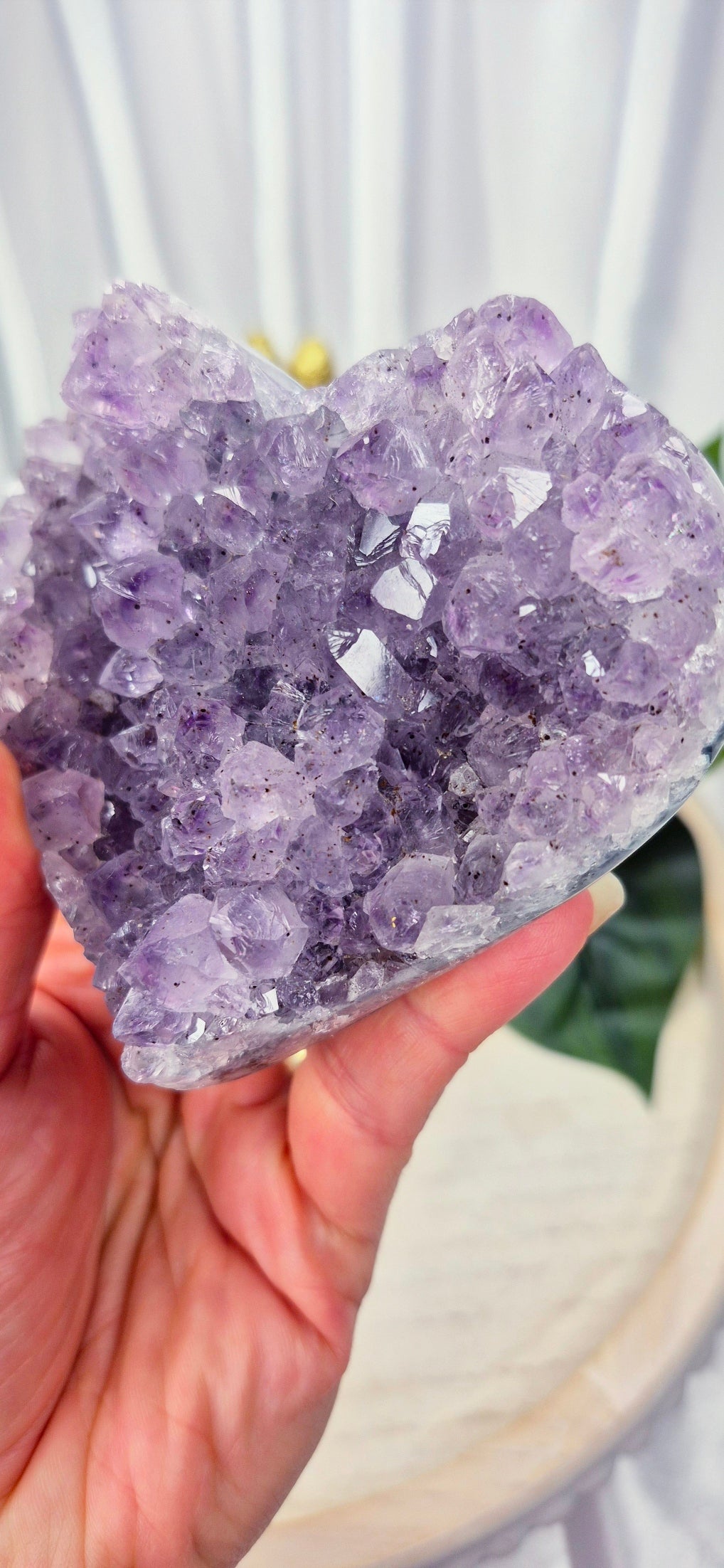 Amethyst Cluster Heart Carving