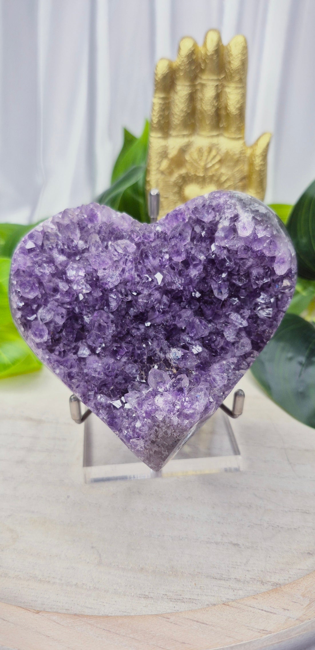 Large Amethyst Cluster Heart Carving