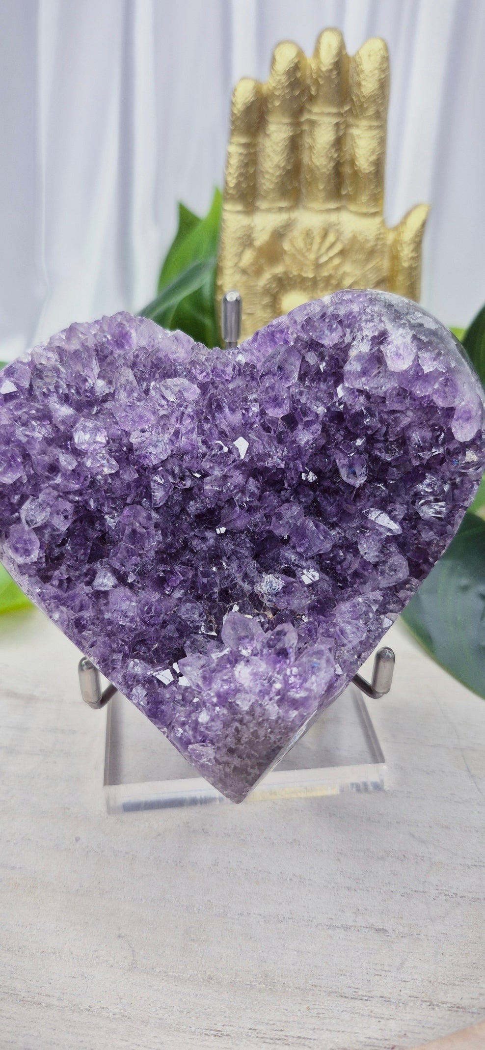 Large Amethyst Cluster Heart Carving