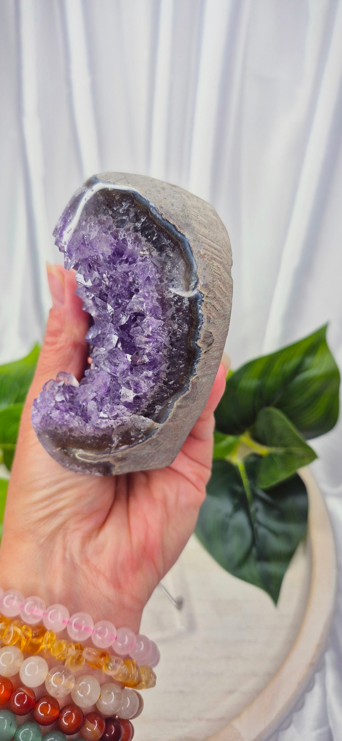 Large Amethyst Cluster Heart Carving