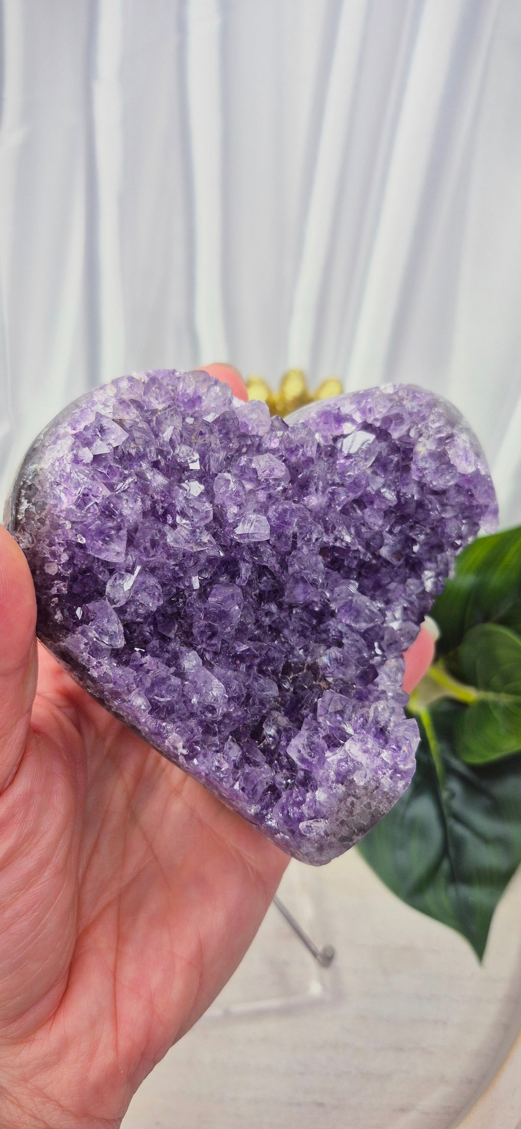 Large Amethyst Cluster Heart Carving