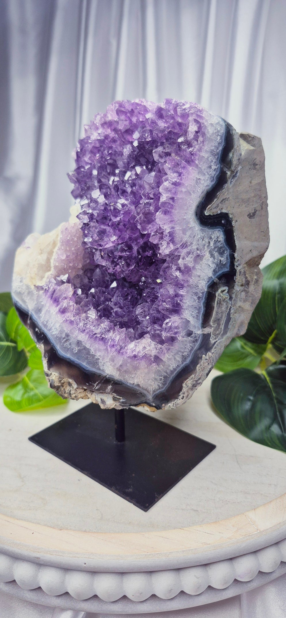 Statement Piece A-Grade Amethyst Cluster on Stand