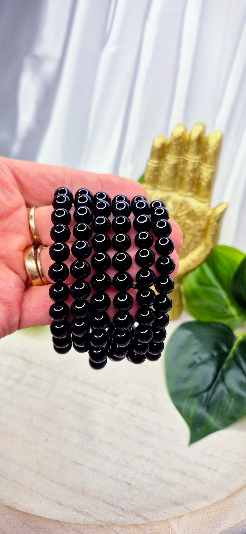 Black Obsidian Beaded Bracelet