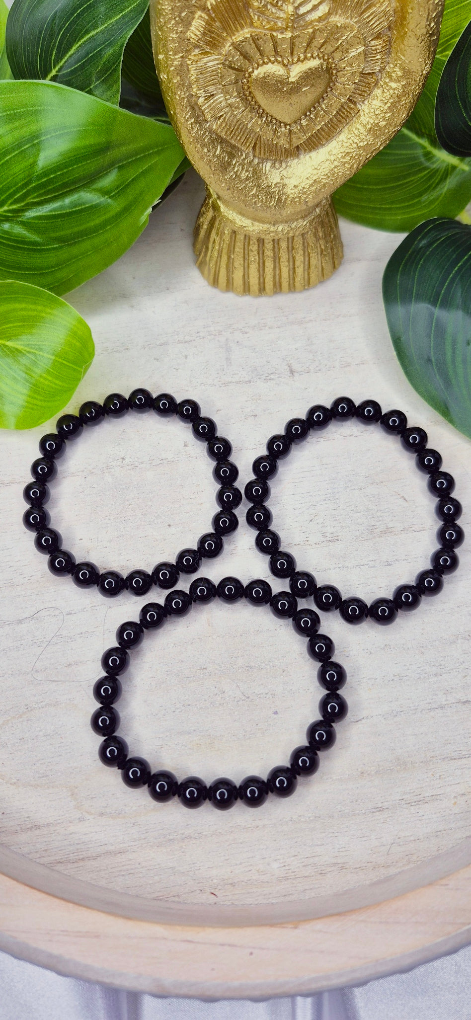 Black Obsidian Beaded Bracelet