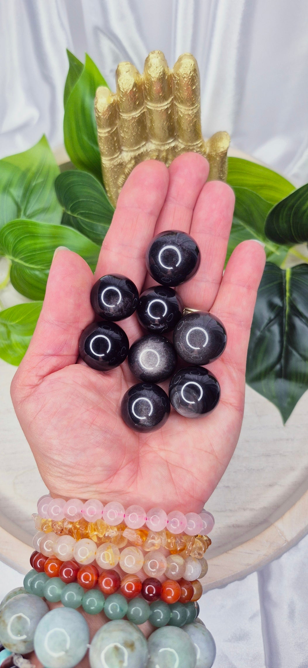 Silver Sheen Obsidian Mini Spheres