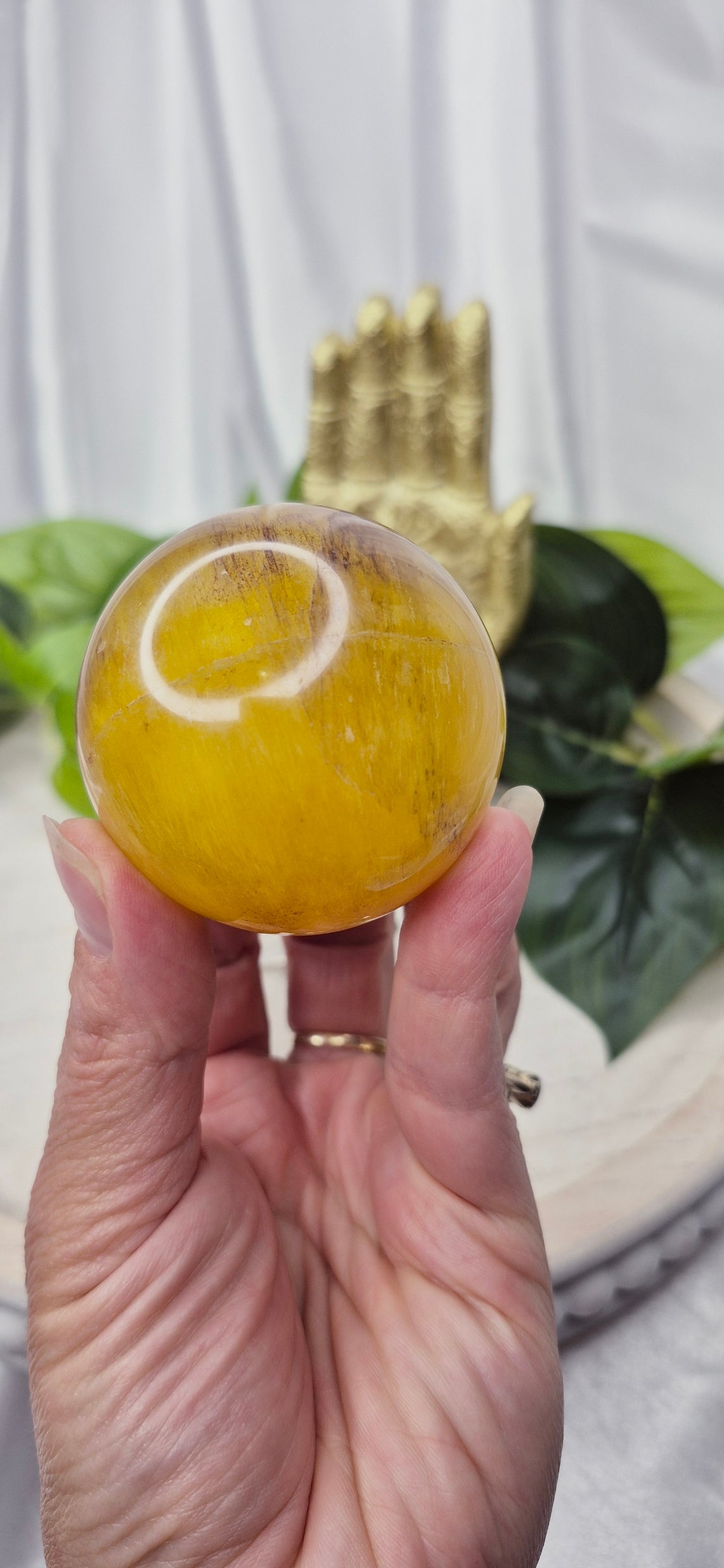 Yellow Fluorite Sphere (rare) small