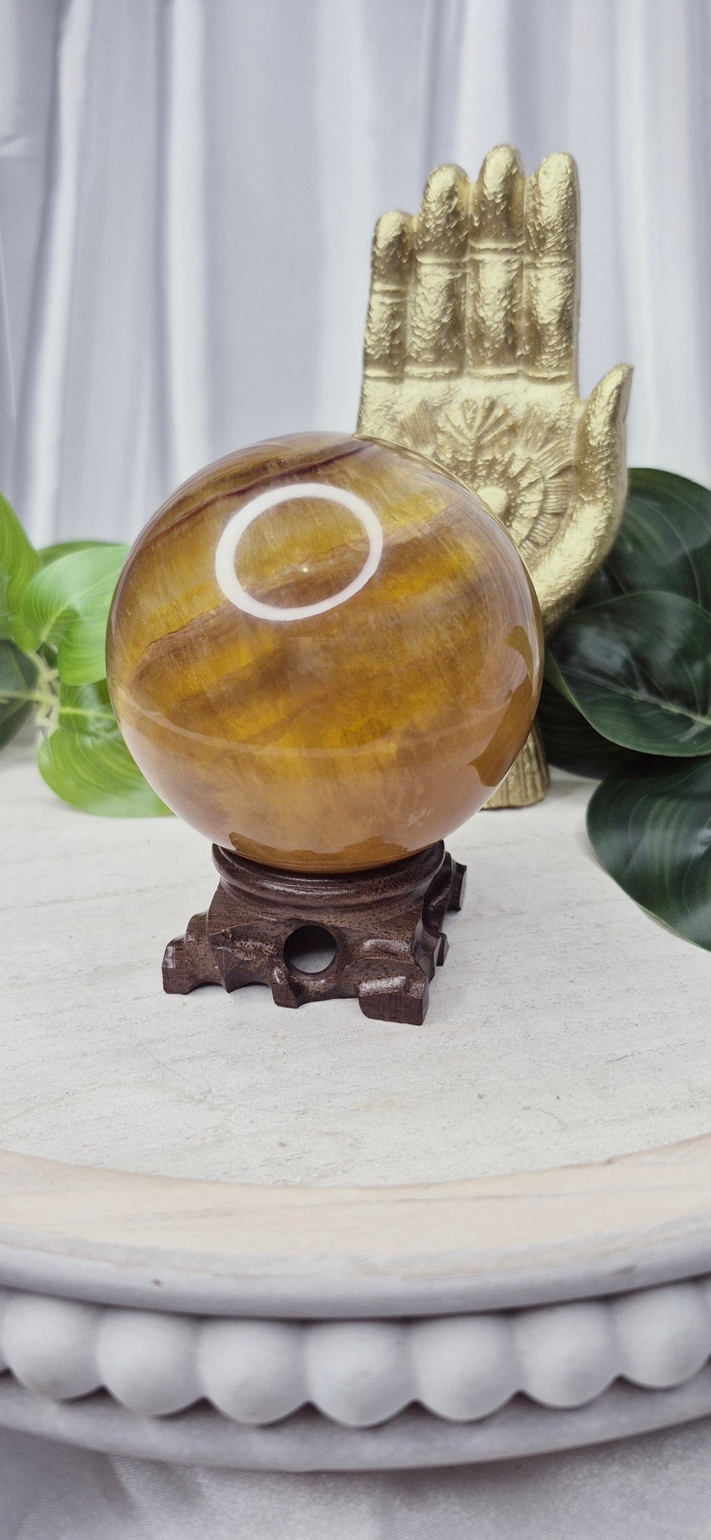 Yellow Fluorite Sphere (rare) large