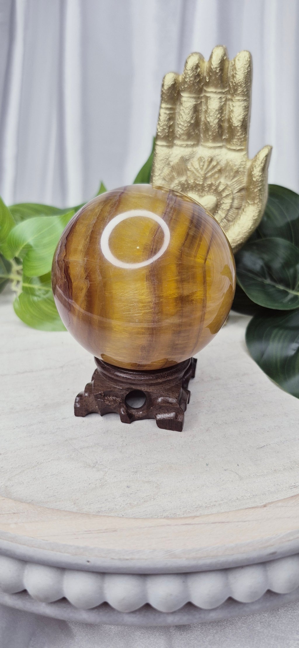 Yellow Fluorite Sphere (rare) large