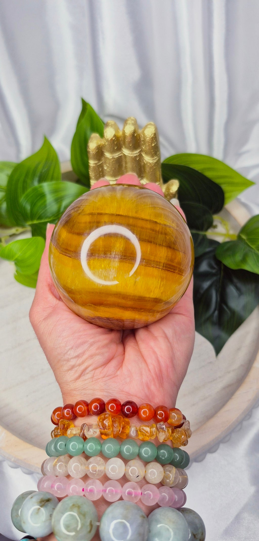 Yellow Fluorite Sphere (rare) large