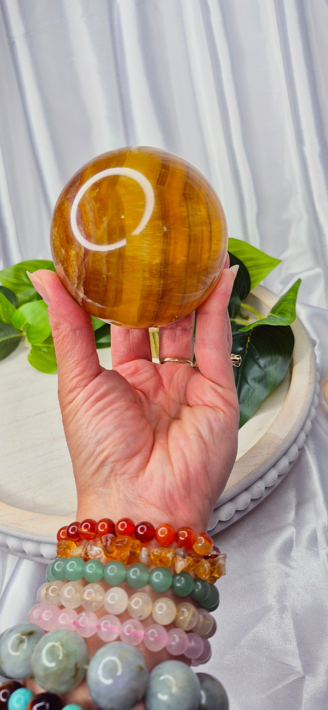 Yellow Fluorite Sphere (rare) large