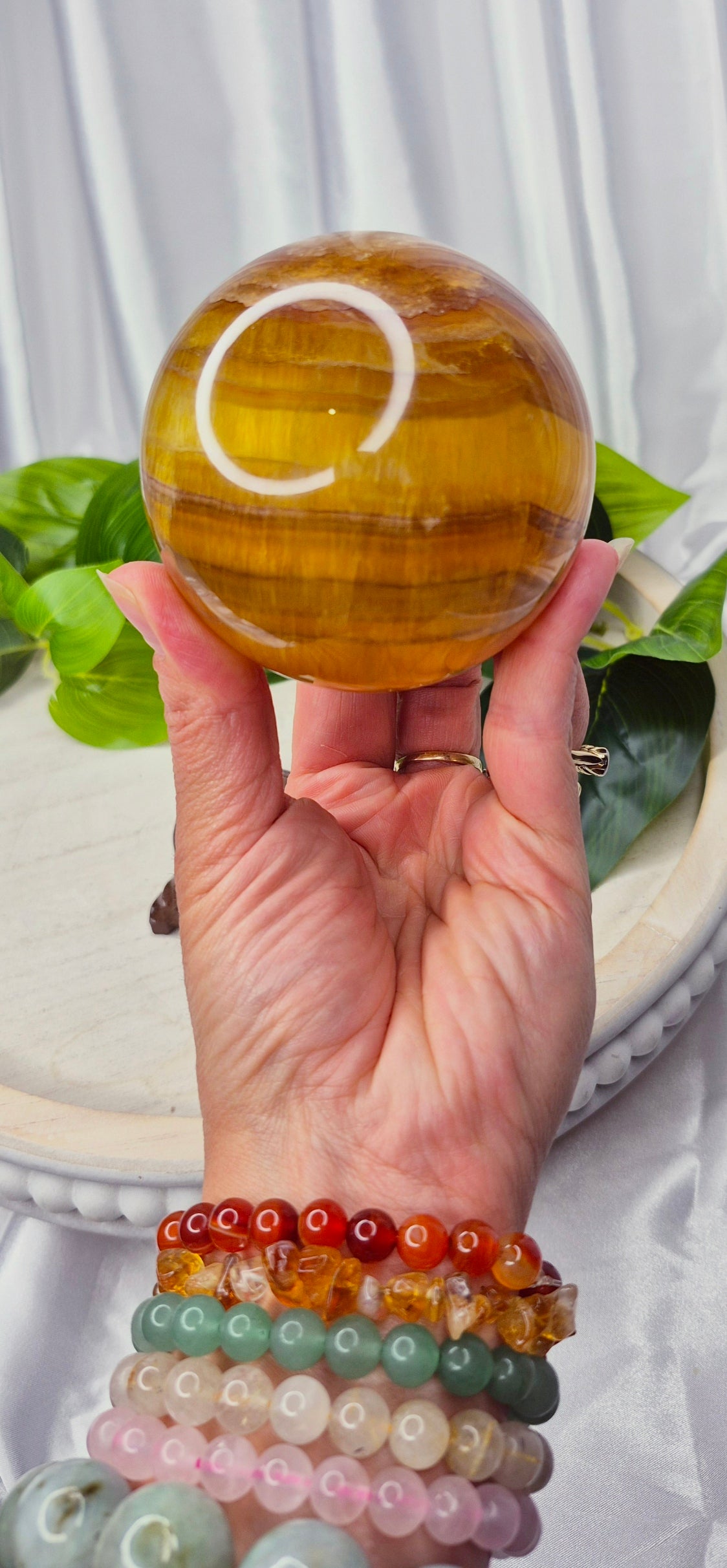 Yellow Fluorite Sphere (rare) large