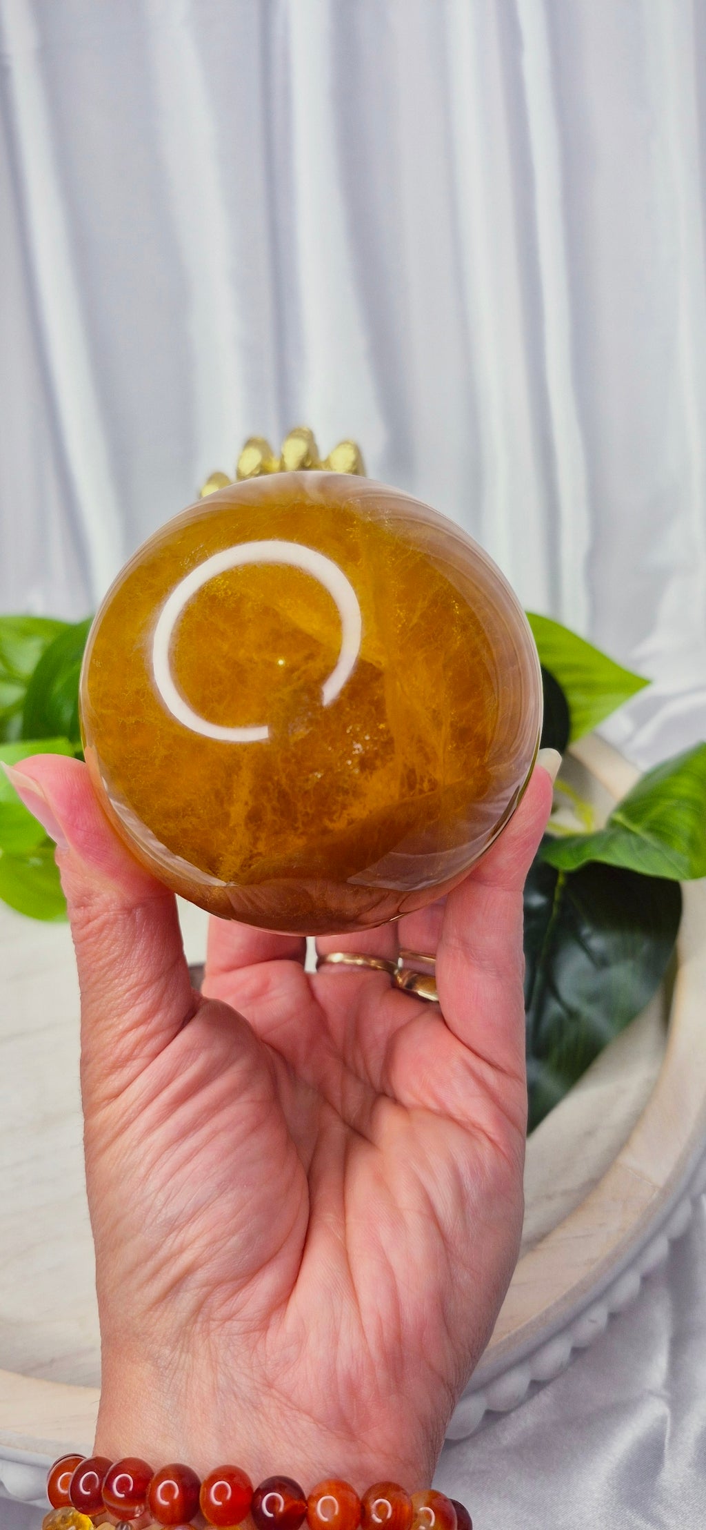 Yellow Fluorite Sphere (rare) large