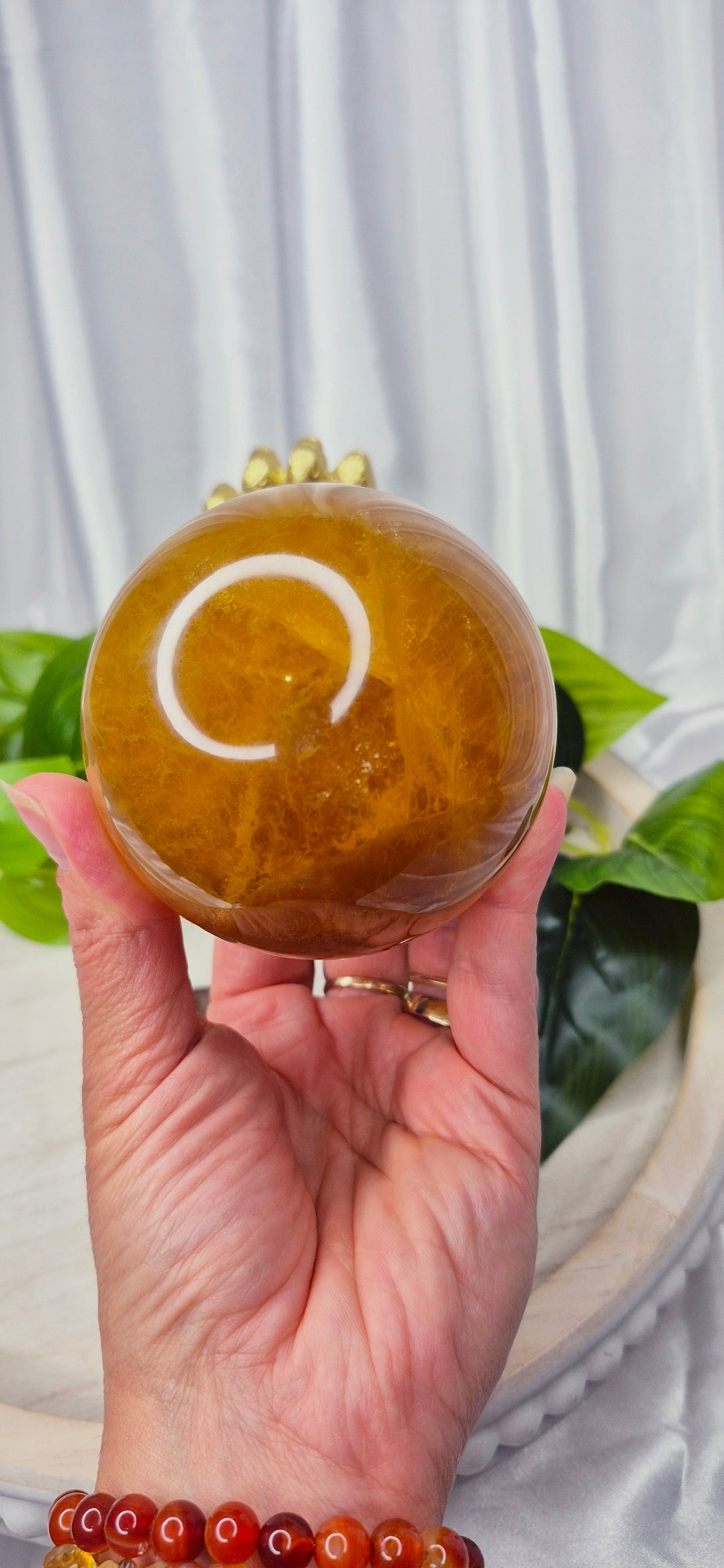 Yellow Fluorite Sphere (rare) large