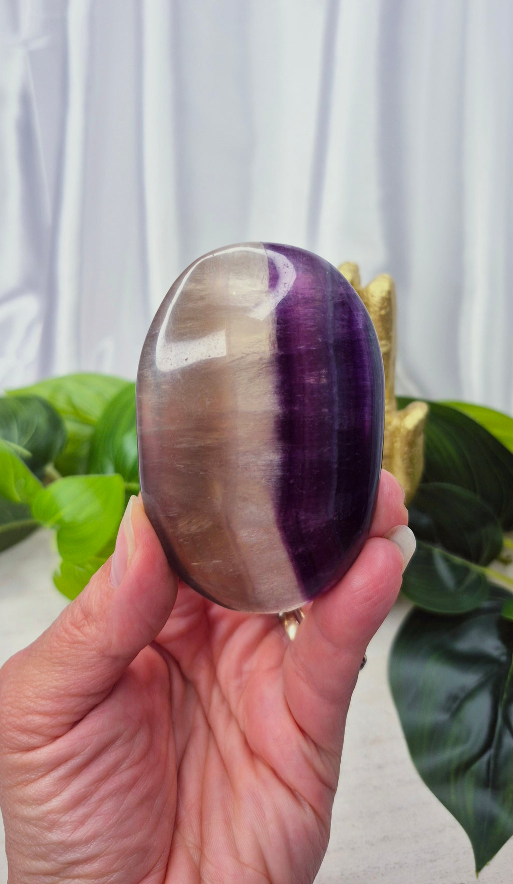 X-Large Rainbow Fluorite Palm Stone