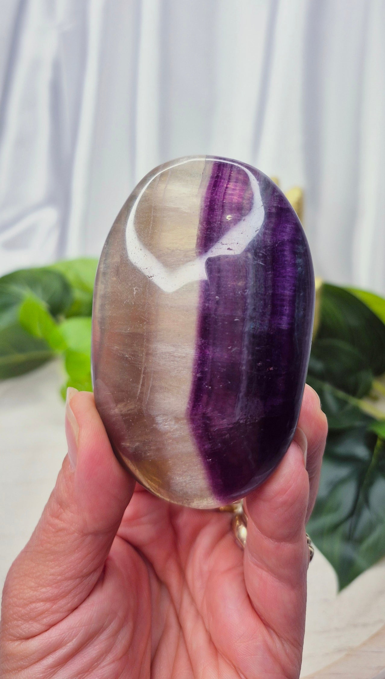 X-Large Rainbow Fluorite Palm Stone