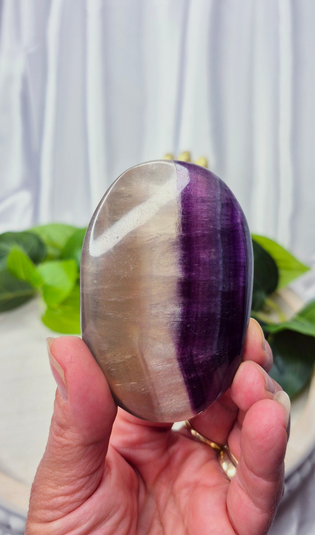 X-Large Rainbow Fluorite Palm Stone
