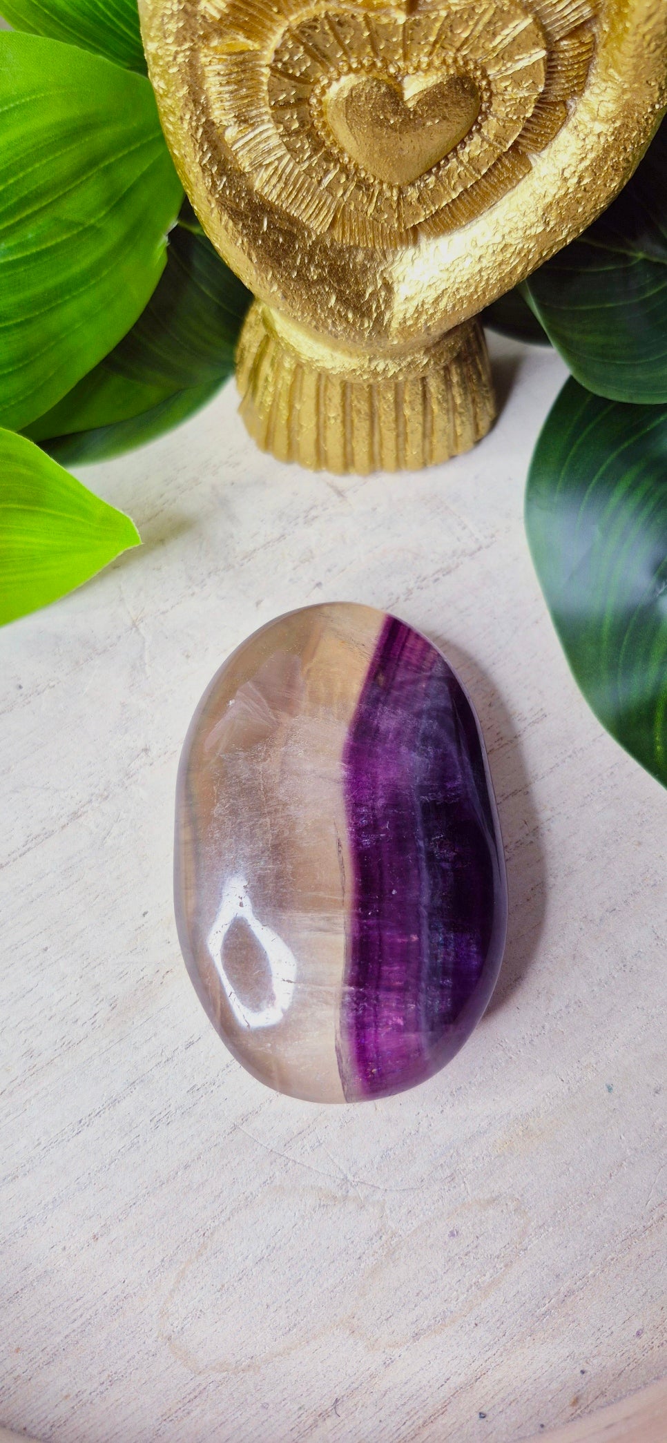X-Large Rainbow Fluorite Palm Stone
