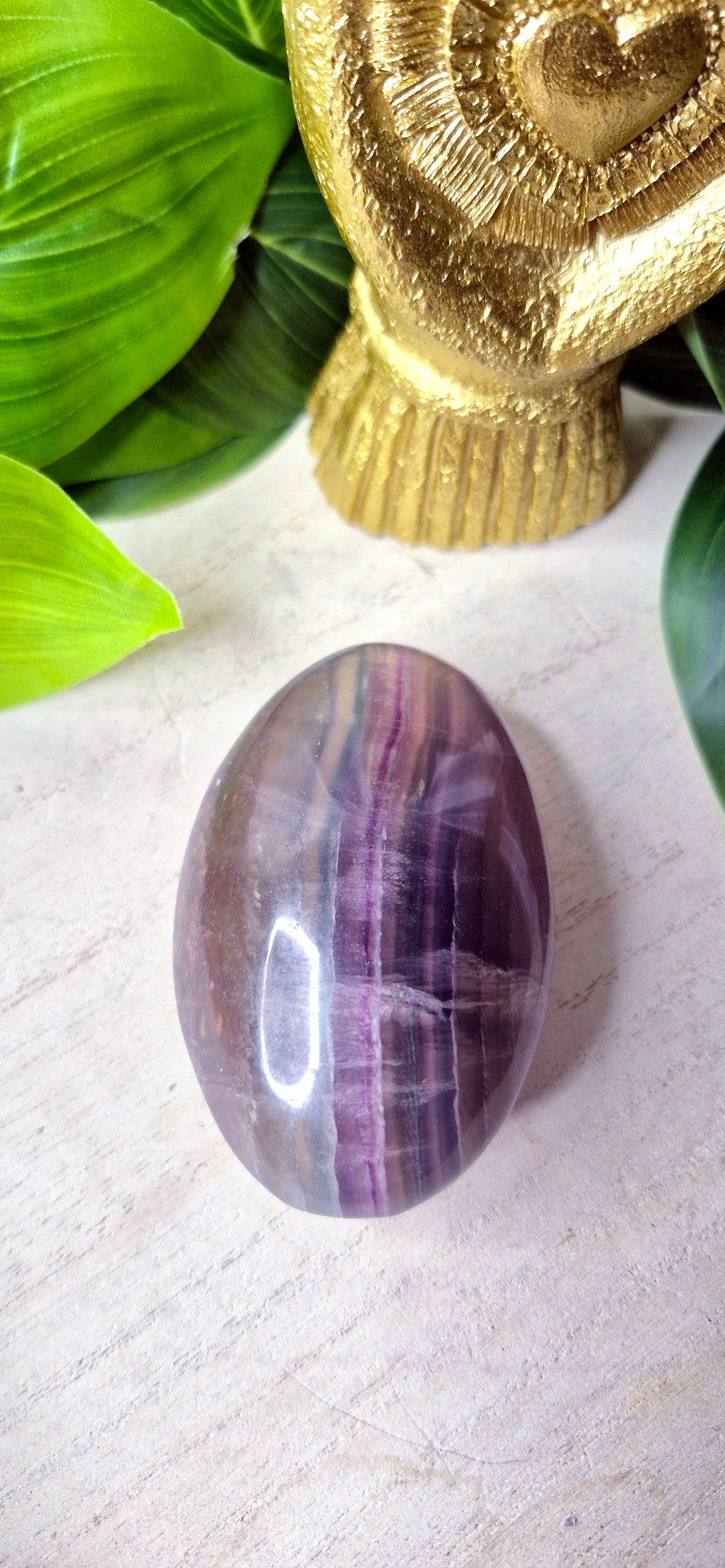 Large Rainbow Fluorite Palm Stone